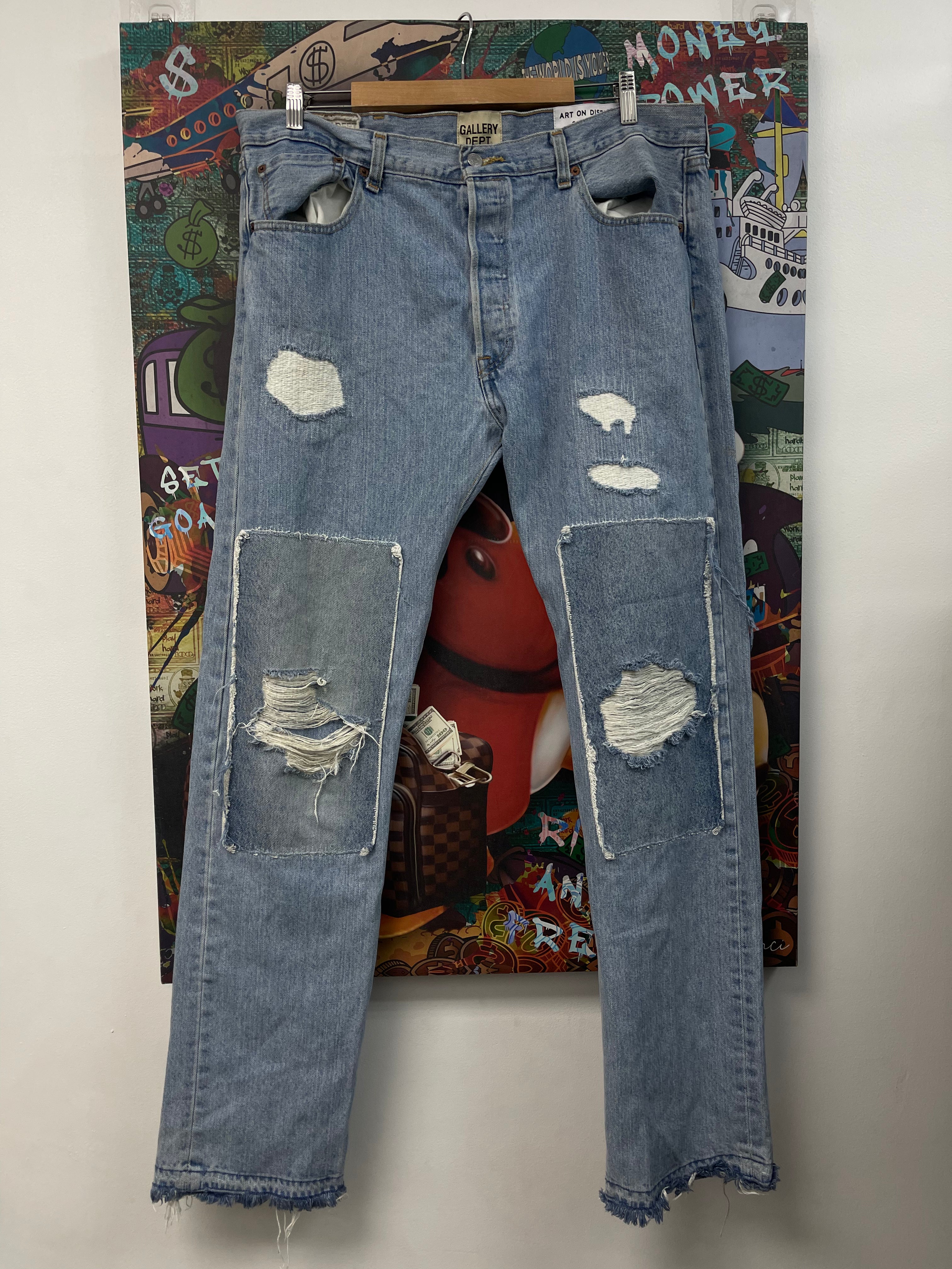Gallery Dept Light Wash Distressed Denim Jeans