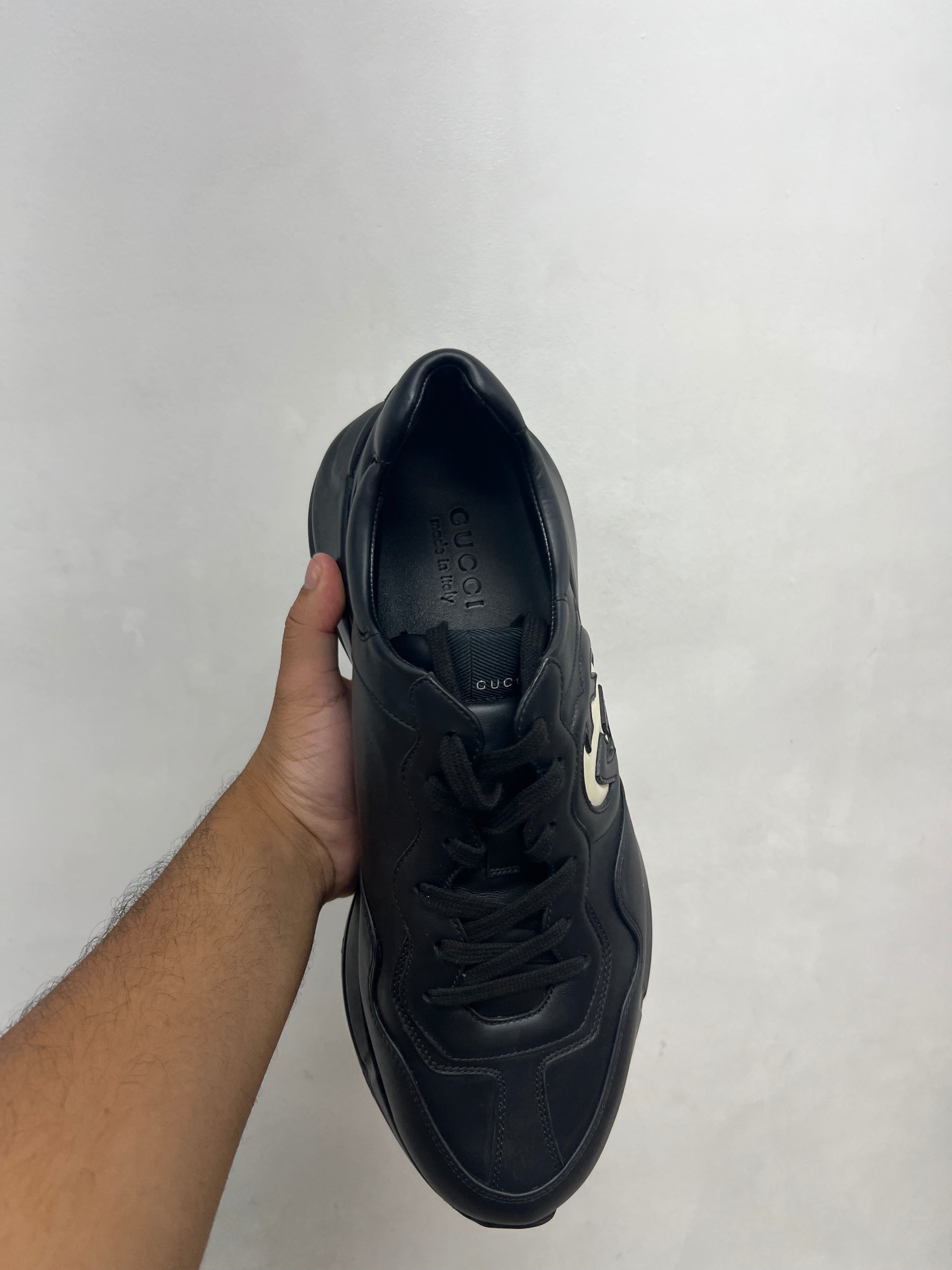Gucci Black Cream GG Rython Sneakers