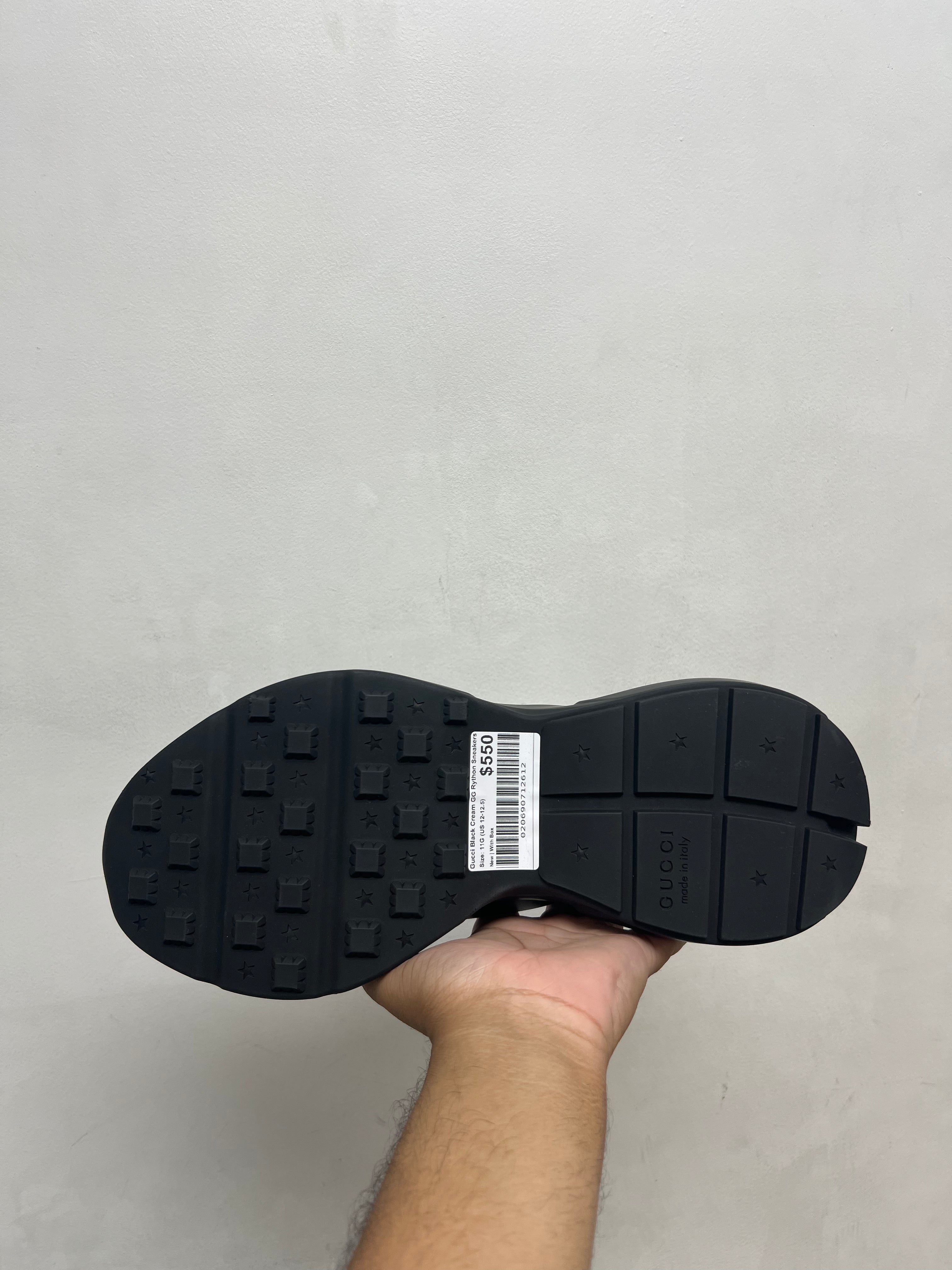 Gucci Black Cream GG Rython Sneakers