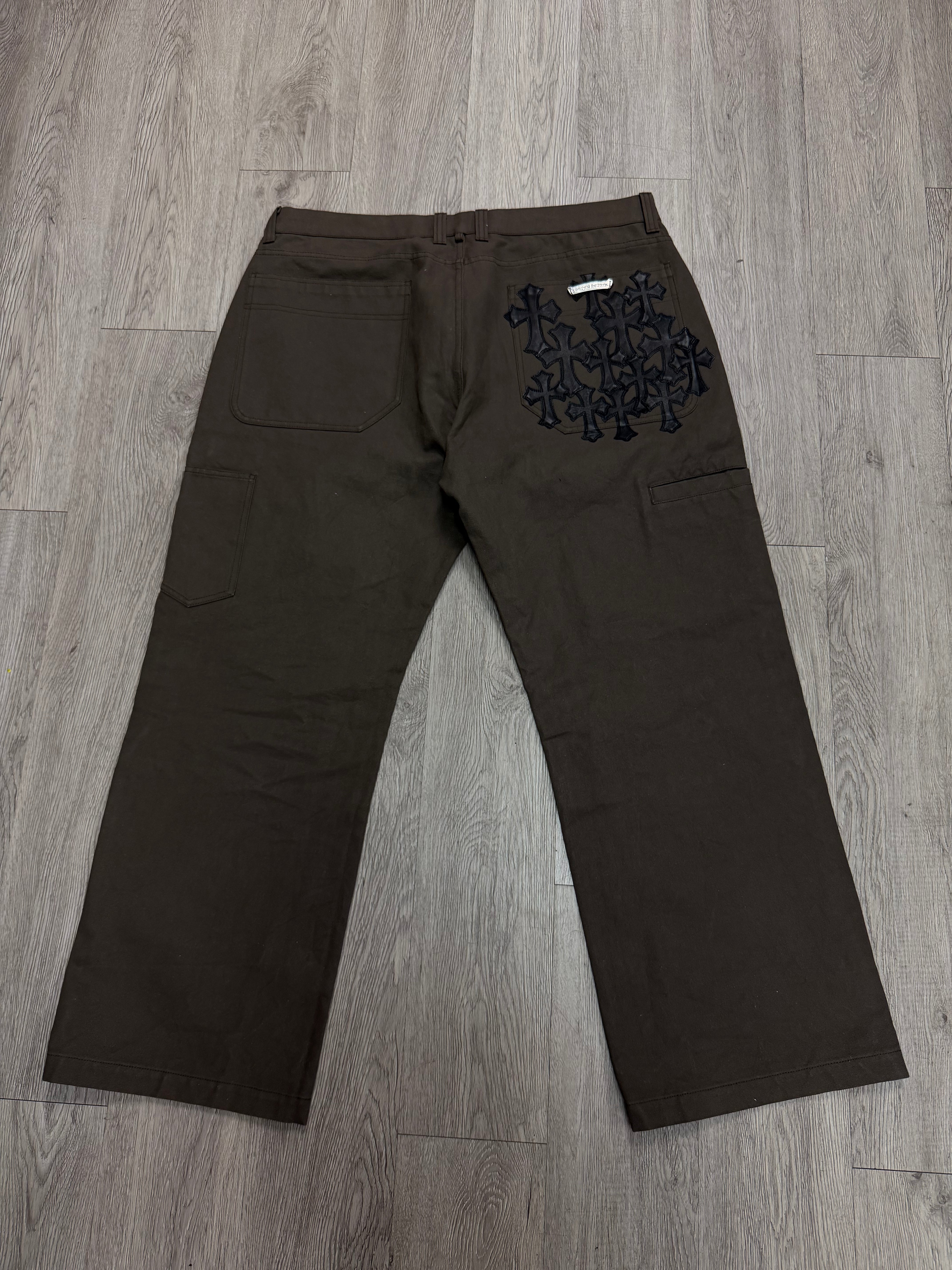 Chrome Hearts Brown Cross Patch Carpenter Pants