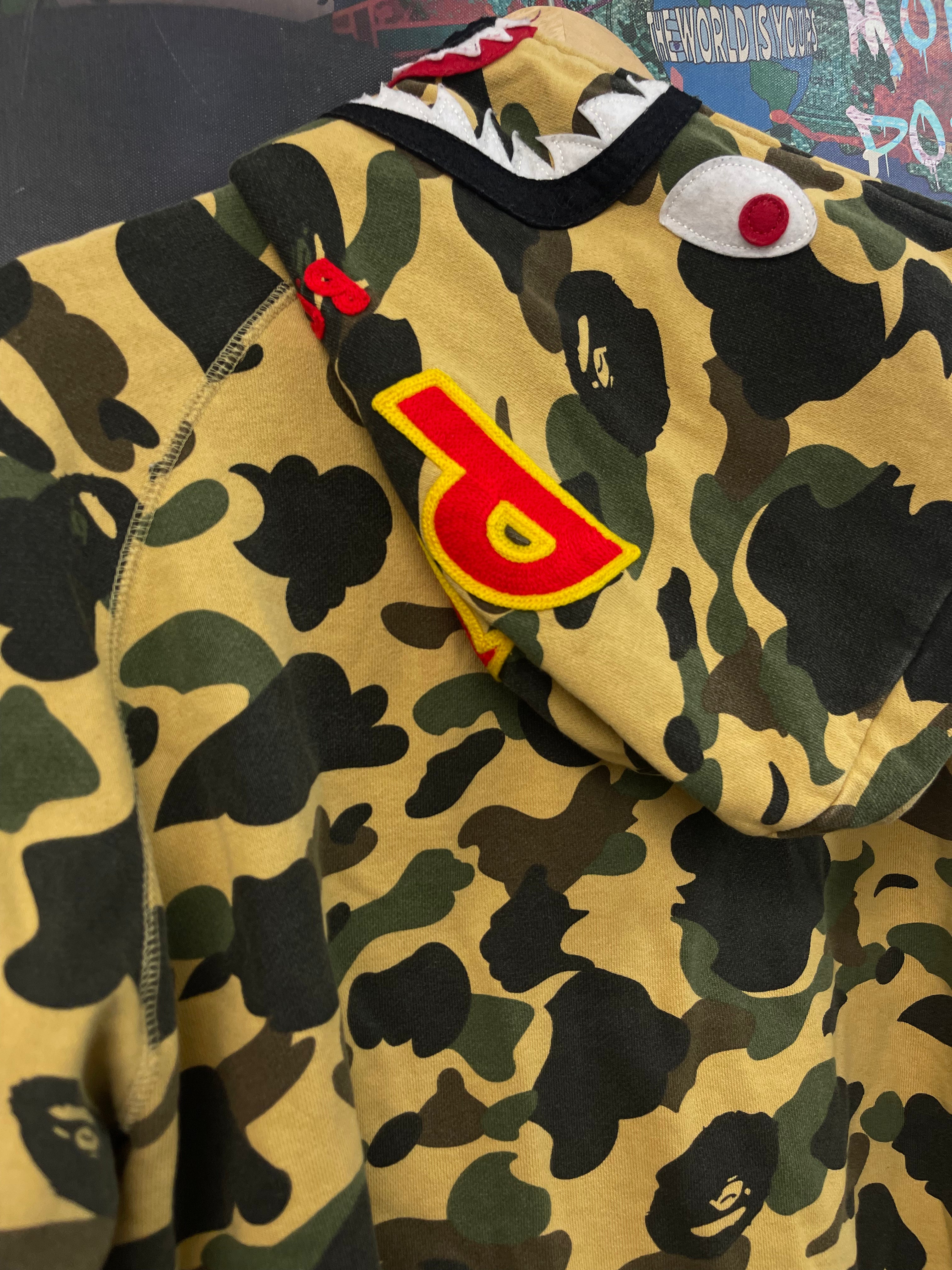 Bape Desert Camo Shark Zip Up Hoodie