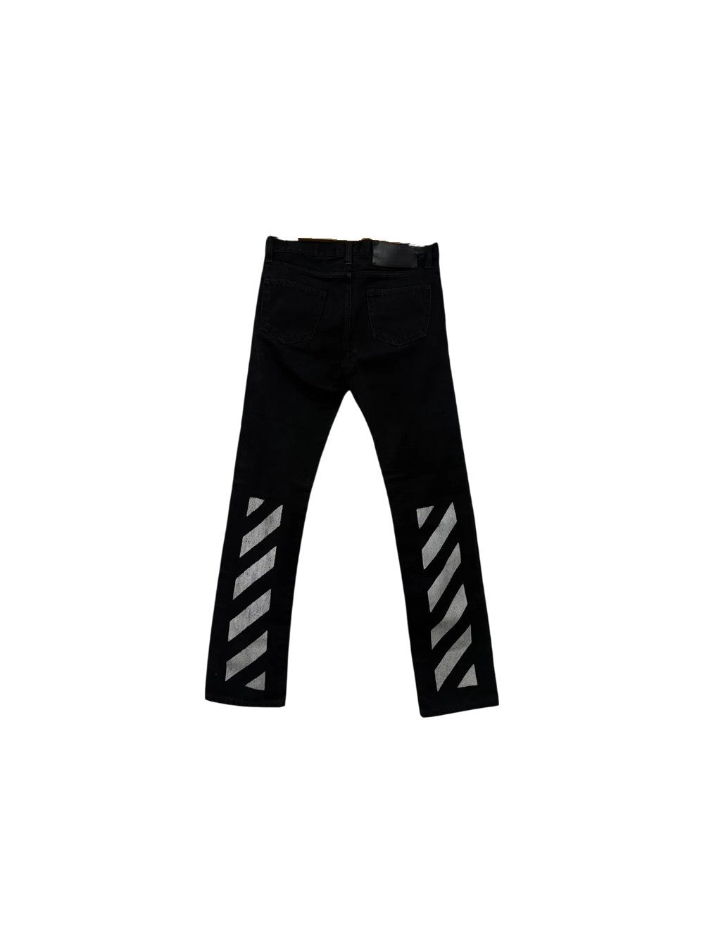 Off White Striped Black Wash Jeans