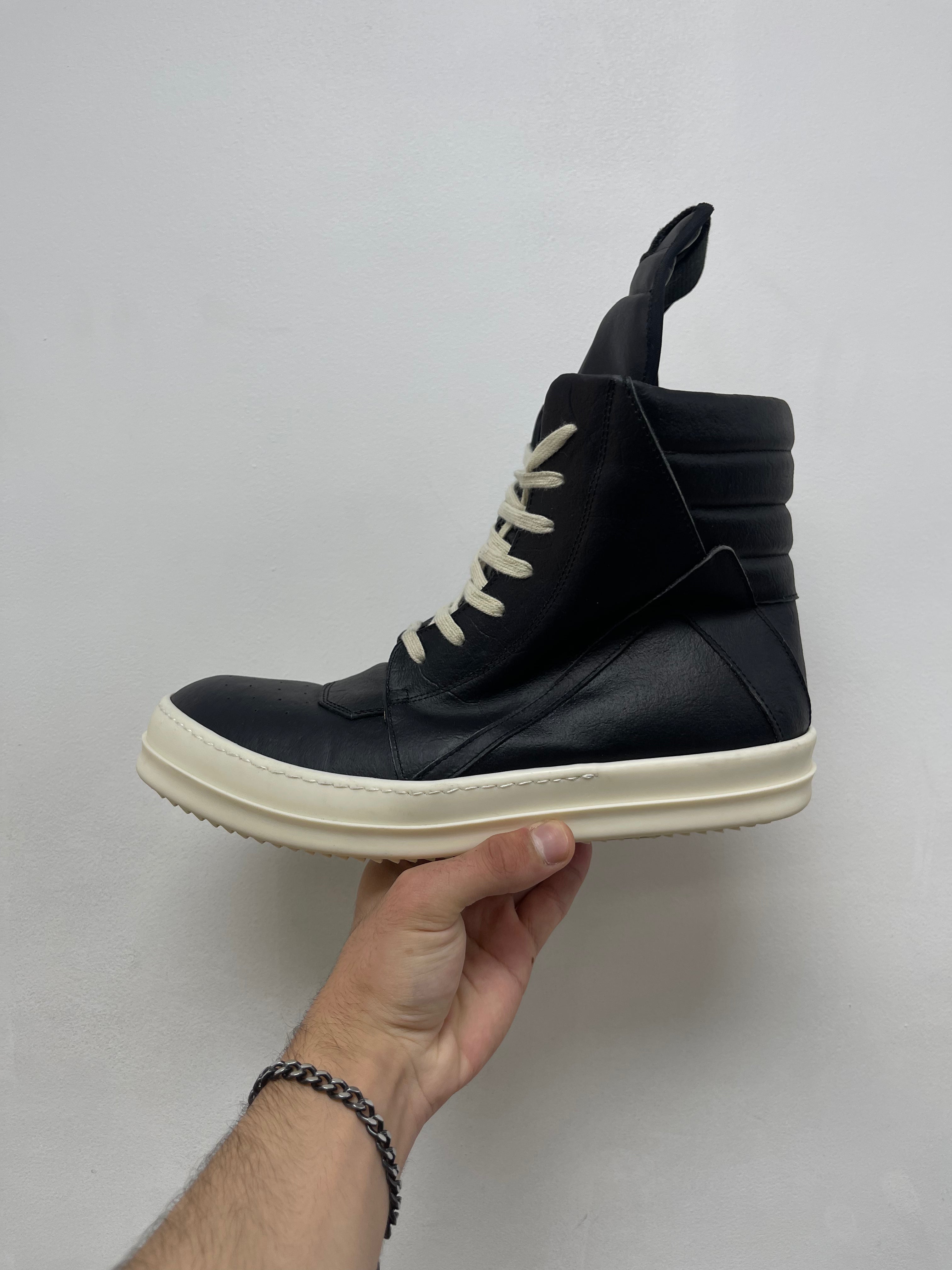 Rick Owens Black Black Milk Geobasket Sneakers