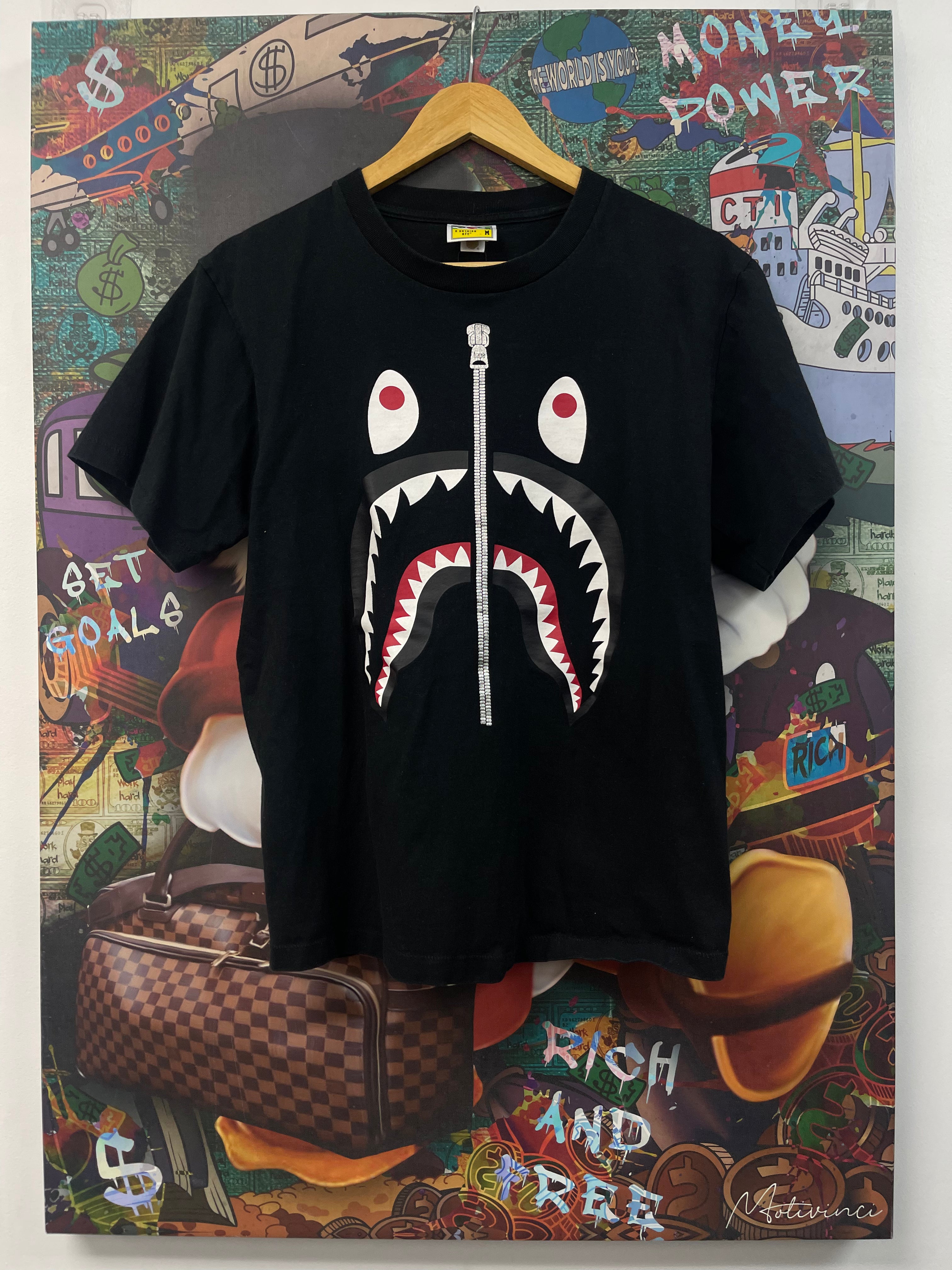 BAPE Black Shark Zip Up Tee