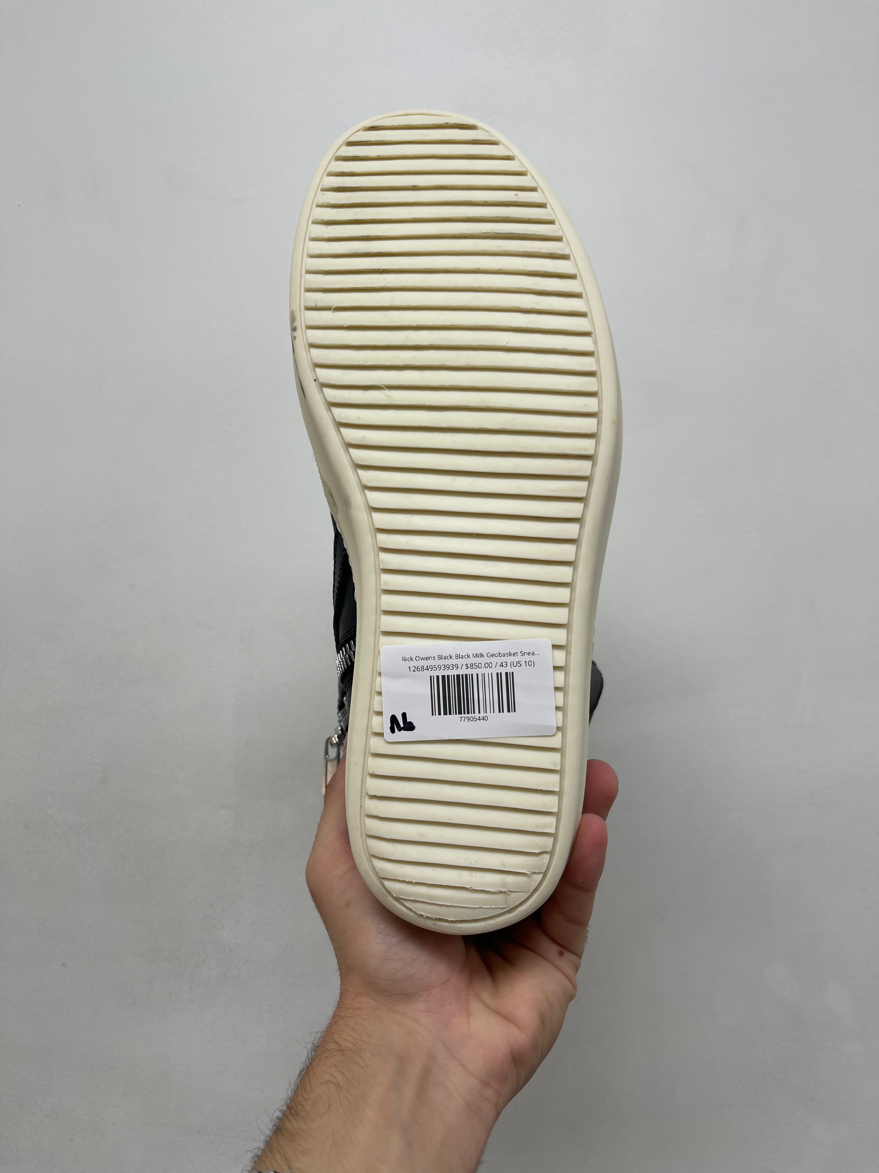 Rick Owens Black Black Milk Geobasket Sneakers