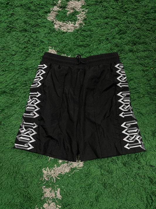 LOST Track Shorts Black Silver Used XS