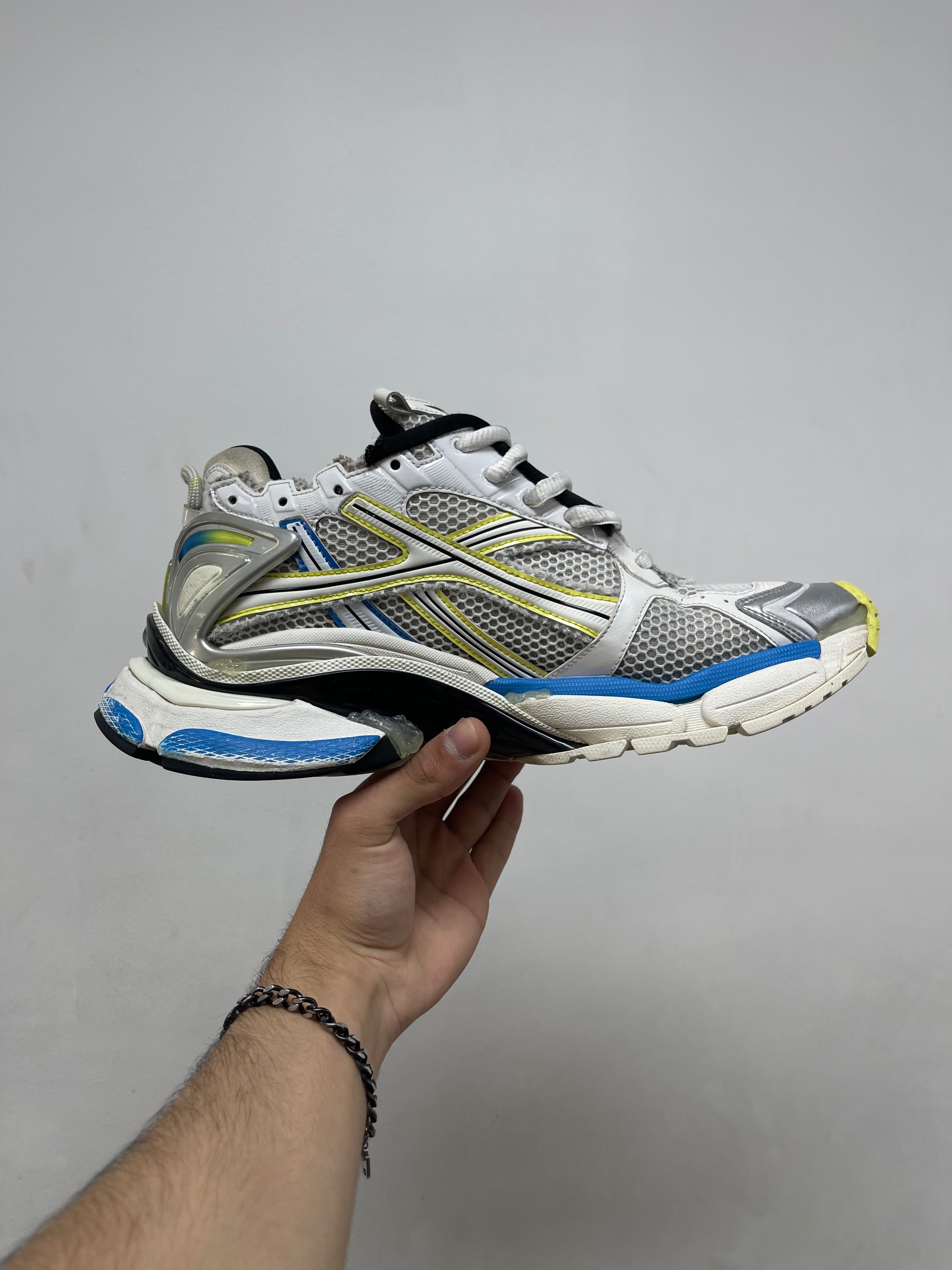 Balenciaga Blue Yellow Runner Sneakers