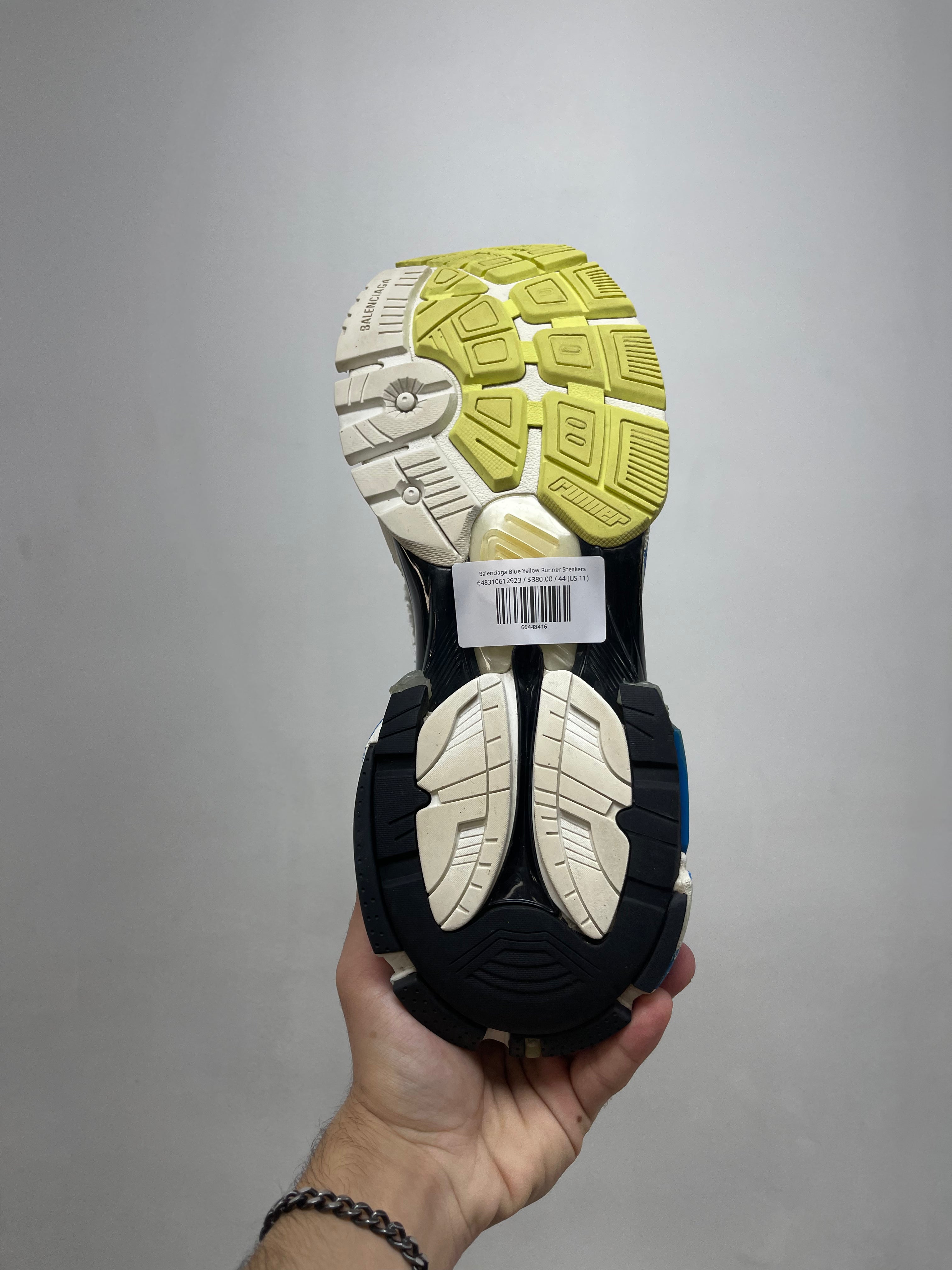 Balenciaga Blue Yellow Runner Sneakers