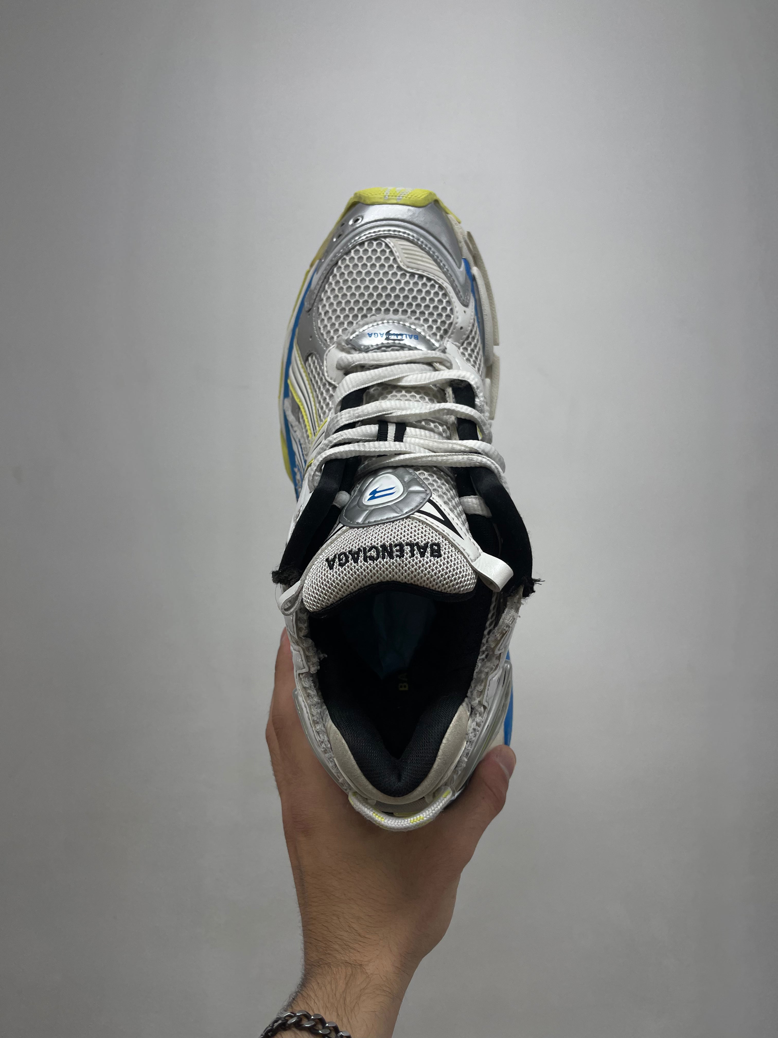 Balenciaga Blue Yellow Runner Sneakers