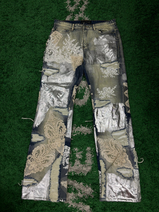 WDW Foil Floral Denim size:34 Used