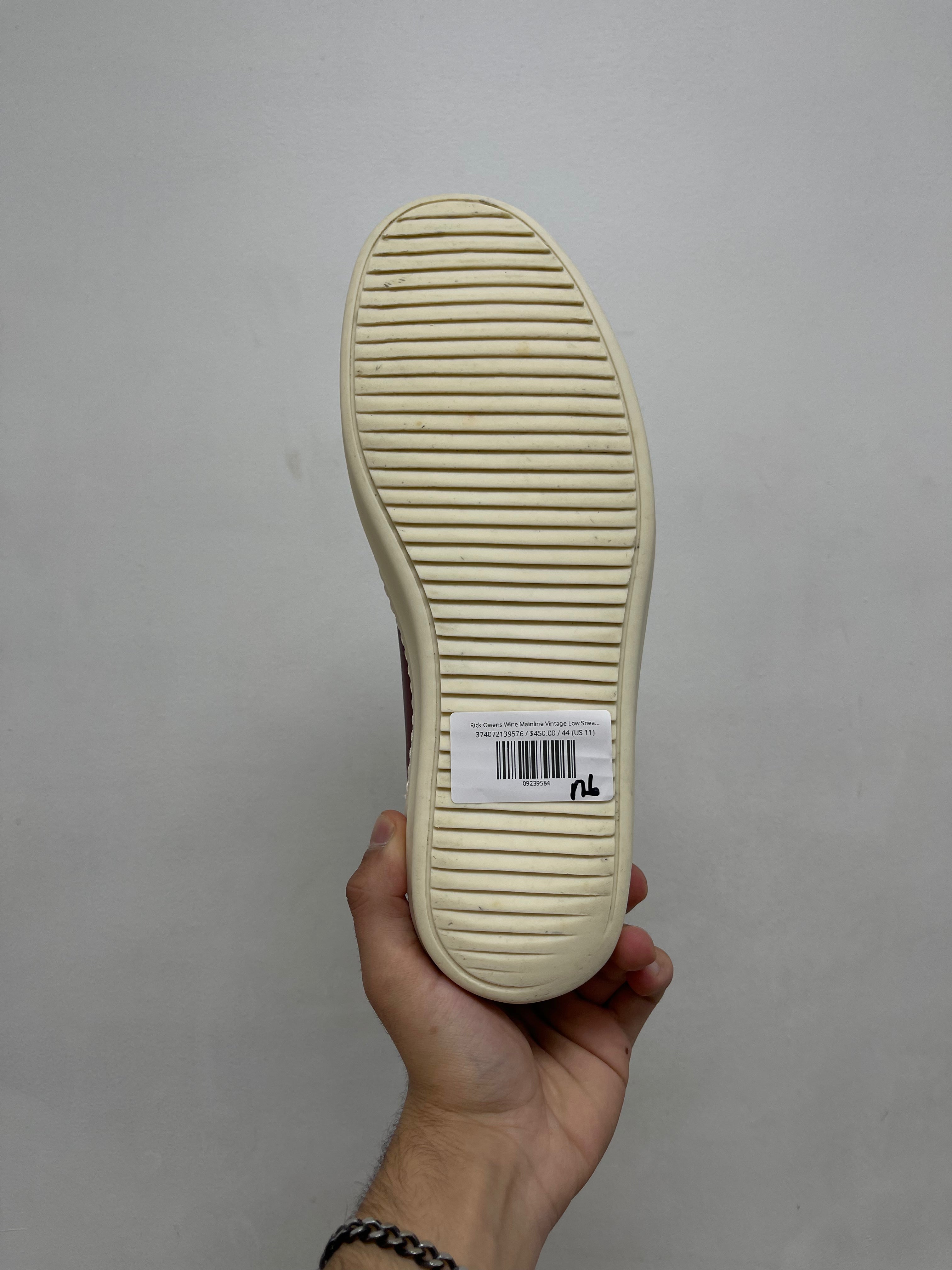 Rick Owens Wine Mainline Vintage Low Sneakers