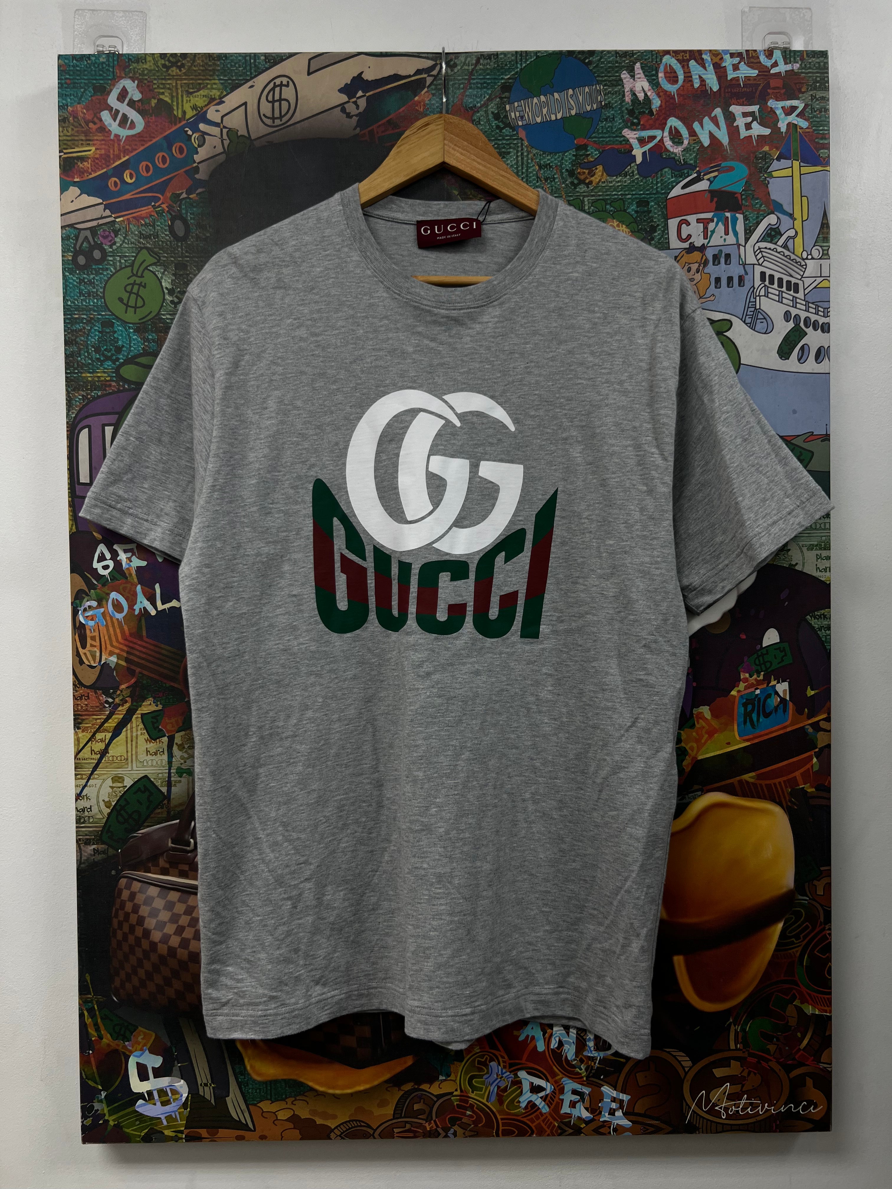 Gucci Grey GG Logo Tee