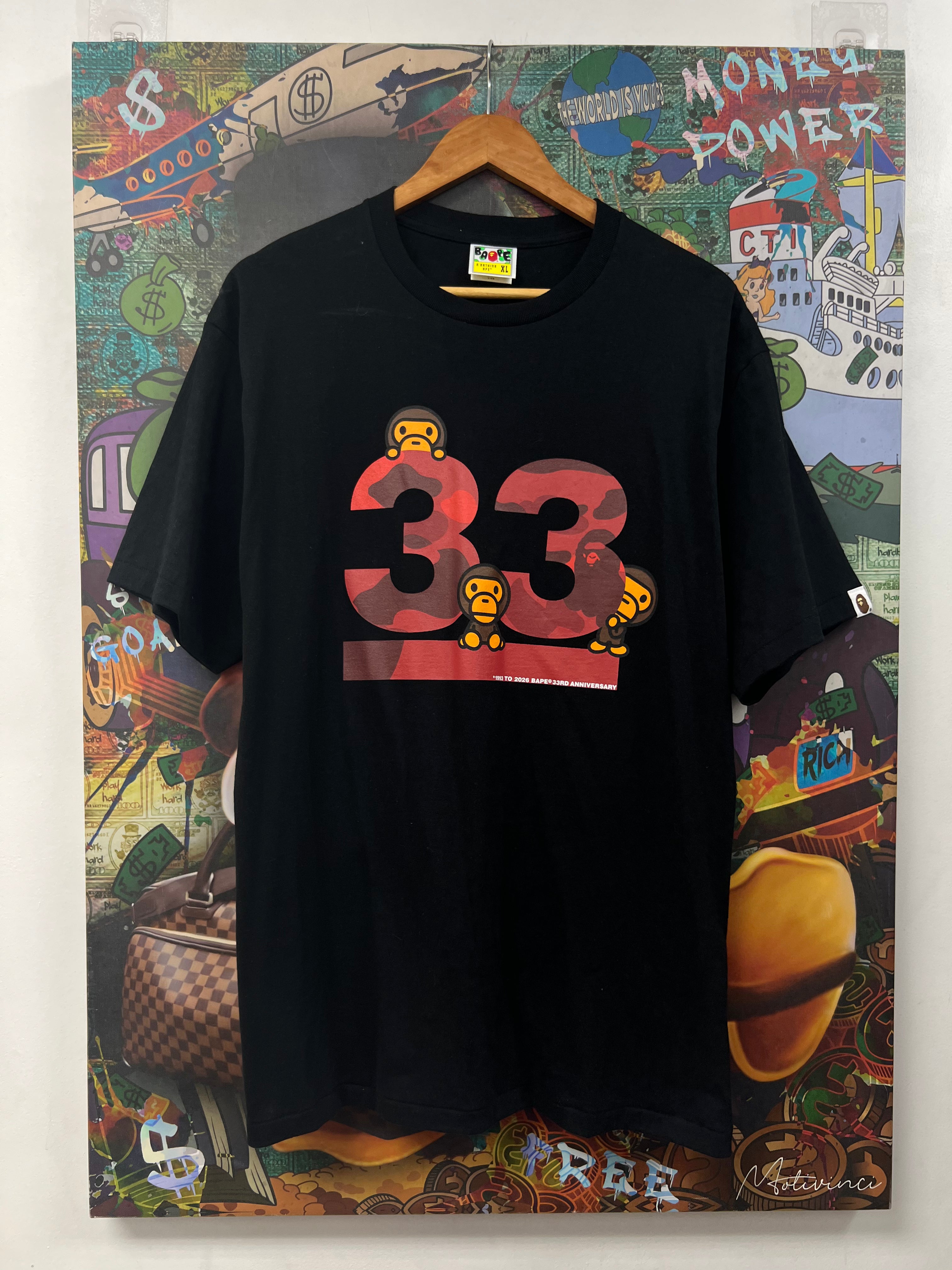 BAPE Black Red Milo 33 Tee