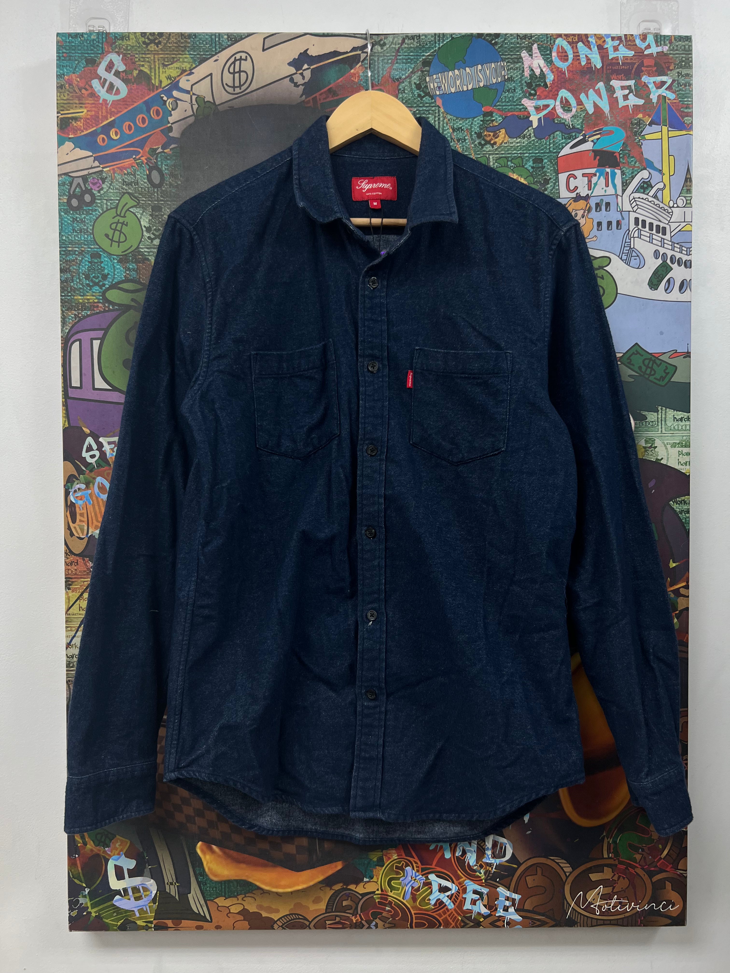 Supreme Navy Flannel Button Up
