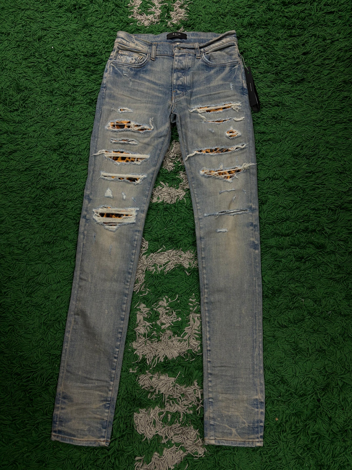 Amiri Cheetah Thrasher Light Wash Jeans NEW 29 W Tags