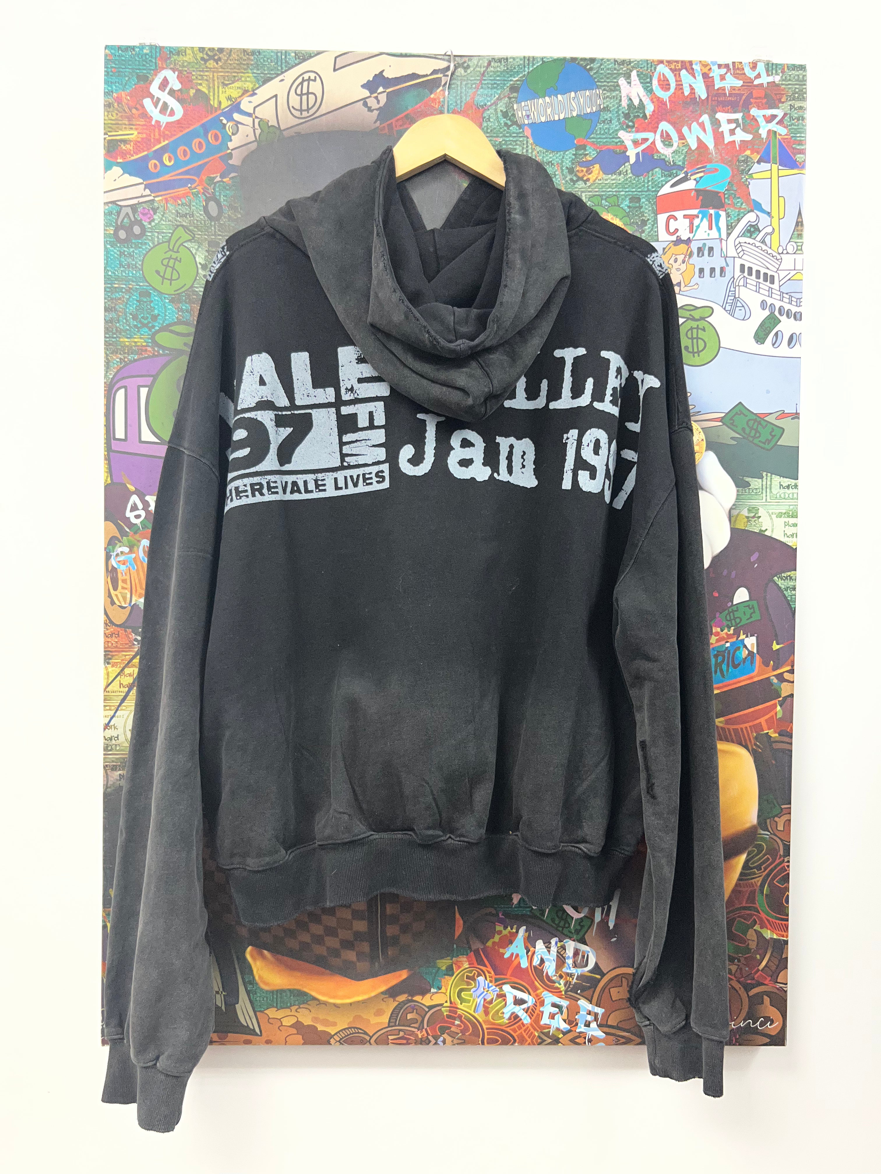 Vale Black Big Chain Rhinestone Hoodie