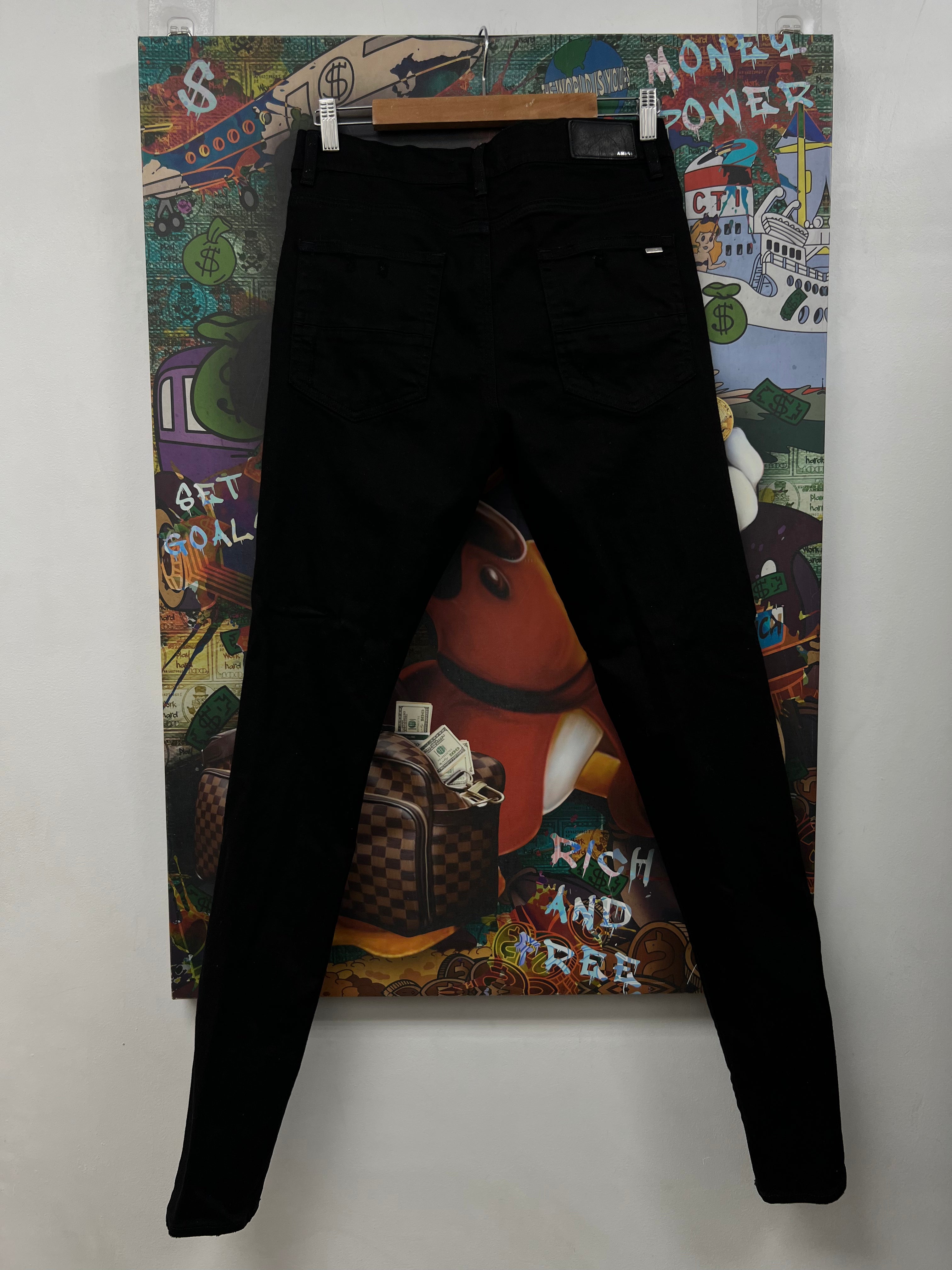 Amiri Black Plain Thrasher Jeans