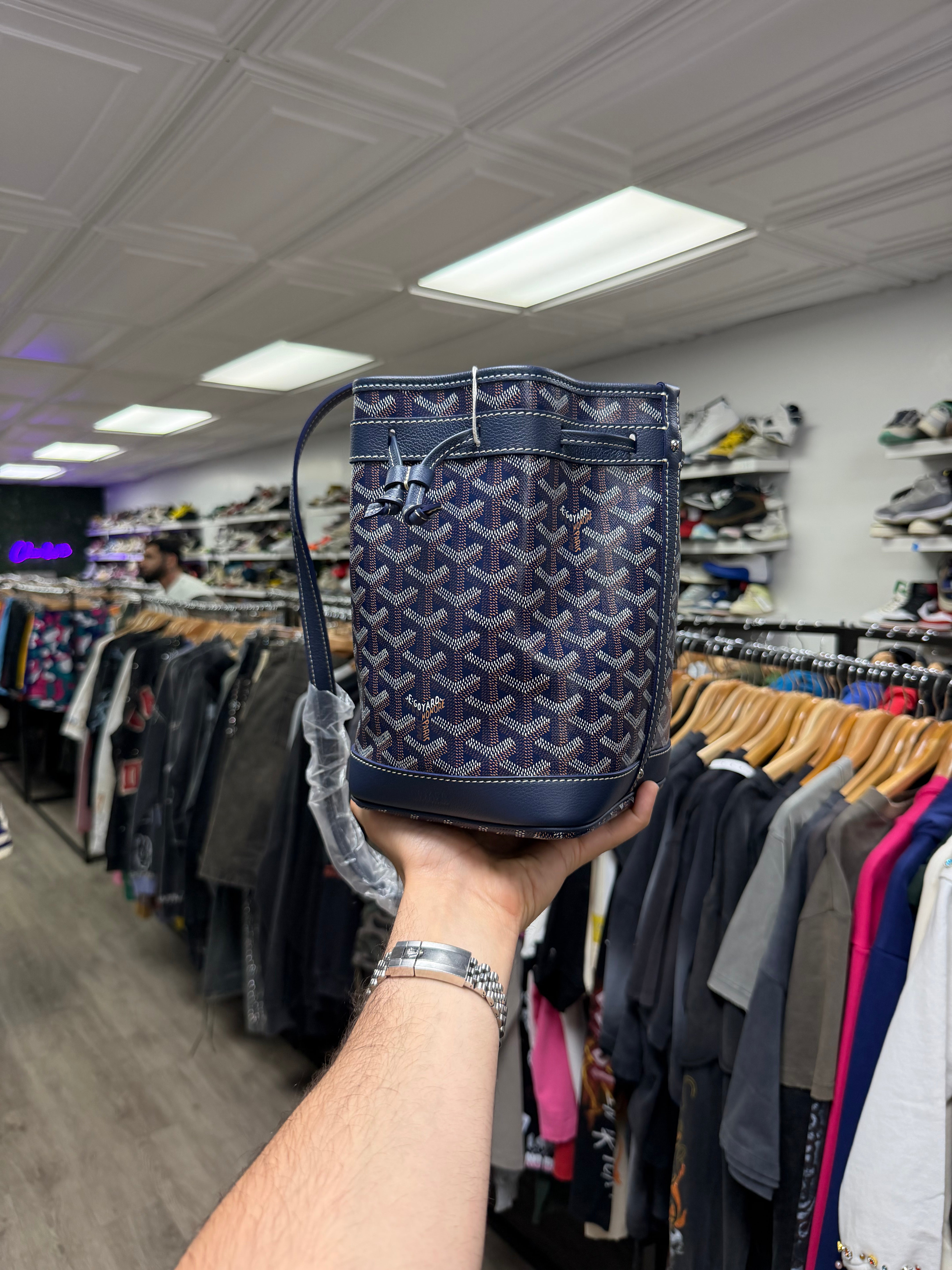 Goyard Navy Petit Flot Bucket Bag