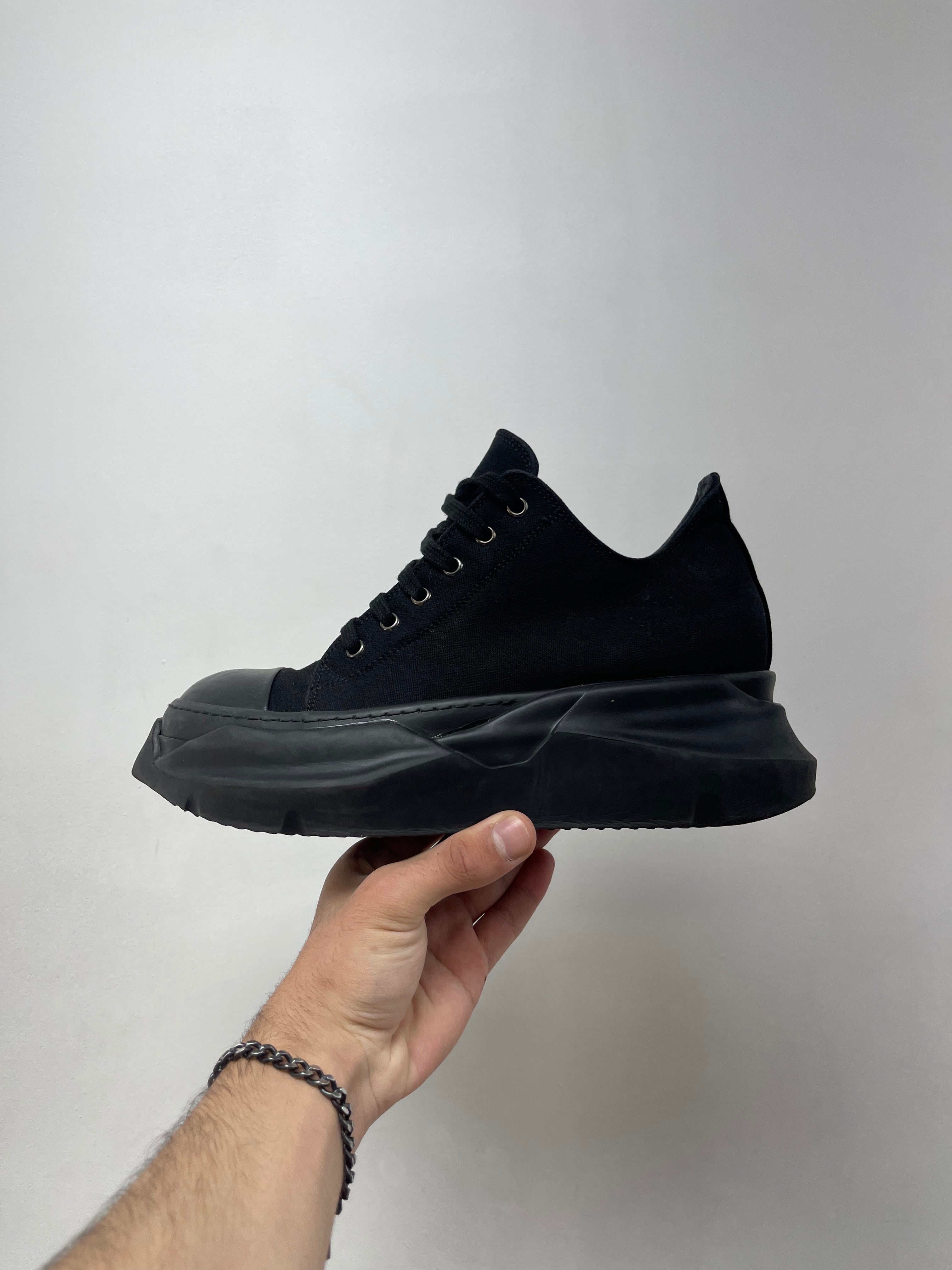 Rick Owens Black Black Abstract Sneakers