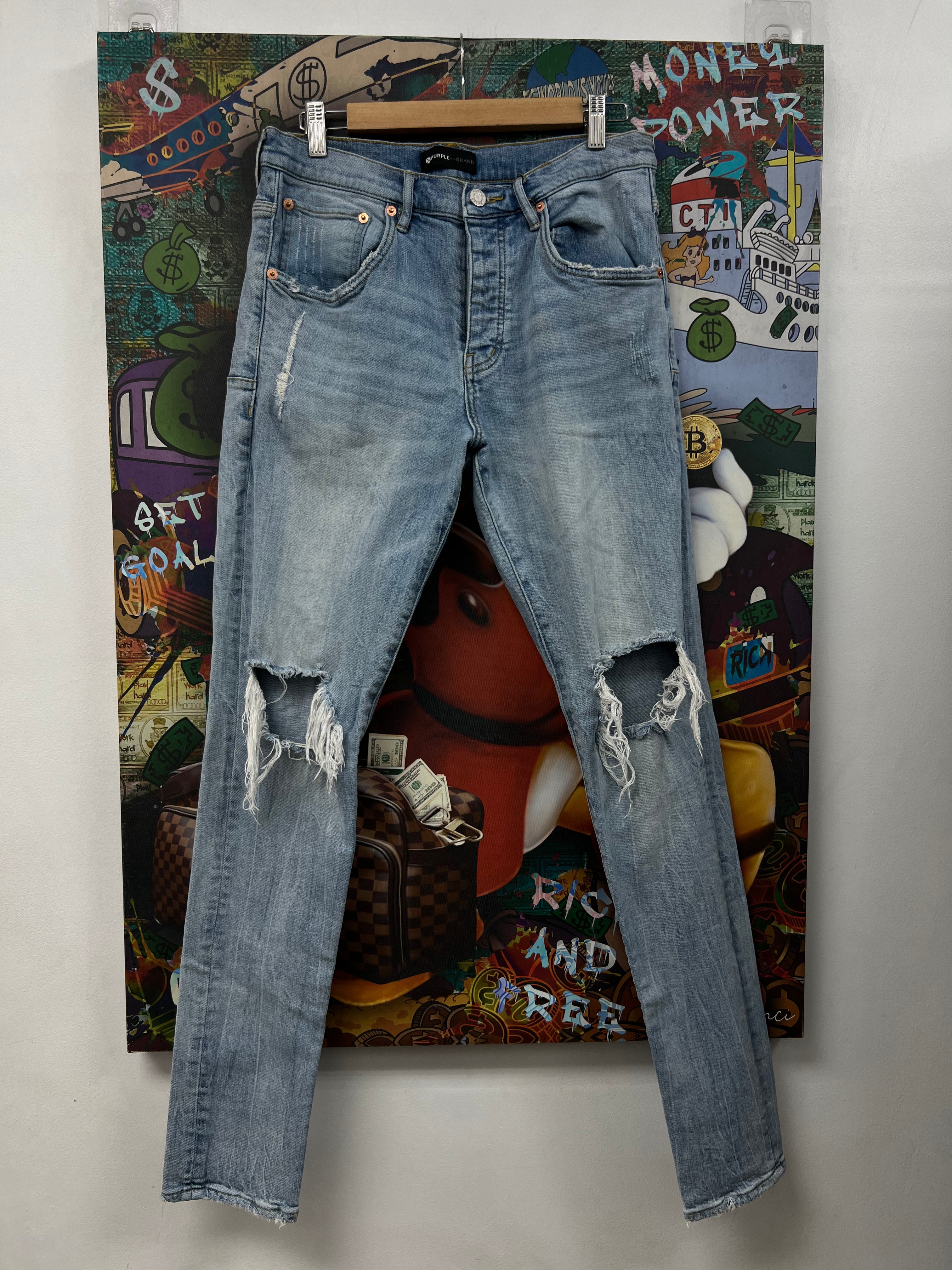 Purple Brand Light Wash P002 Jeans