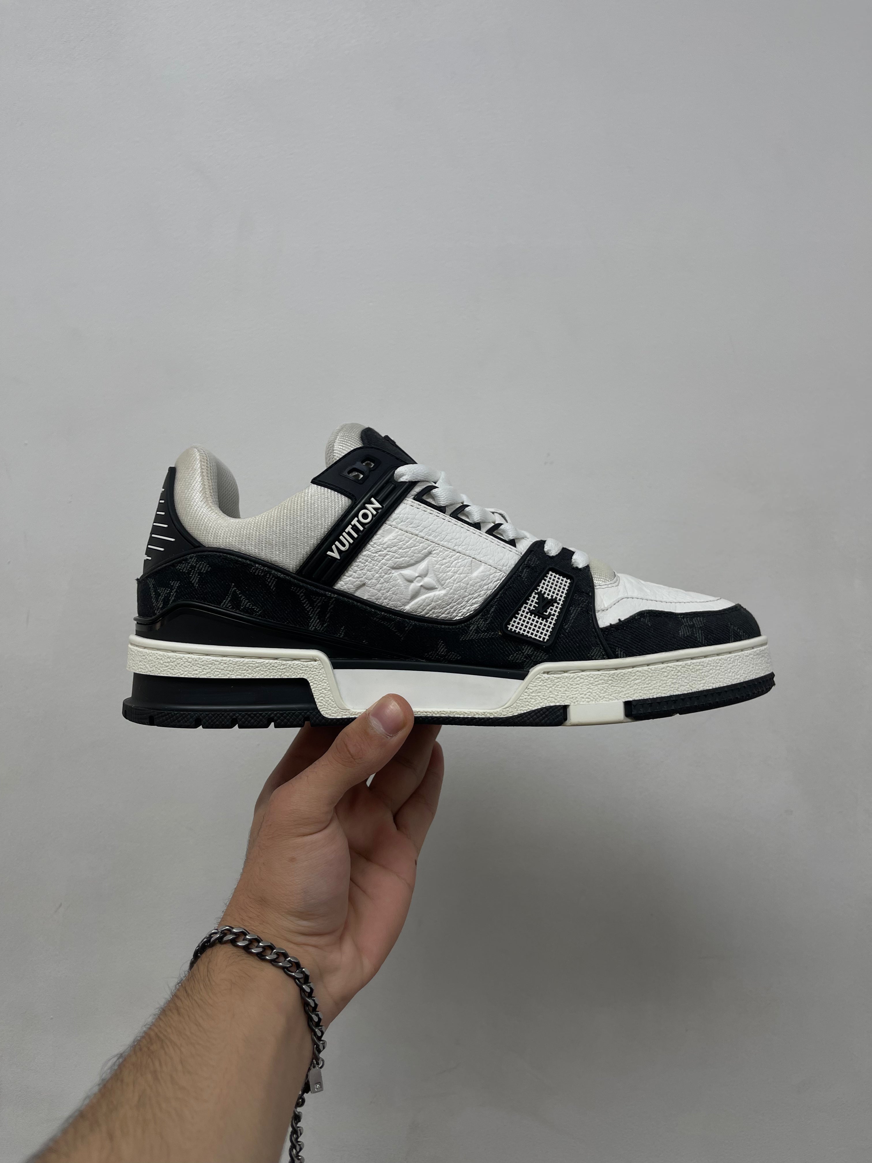 Louis Vuitton Black White Trainer Sneakers