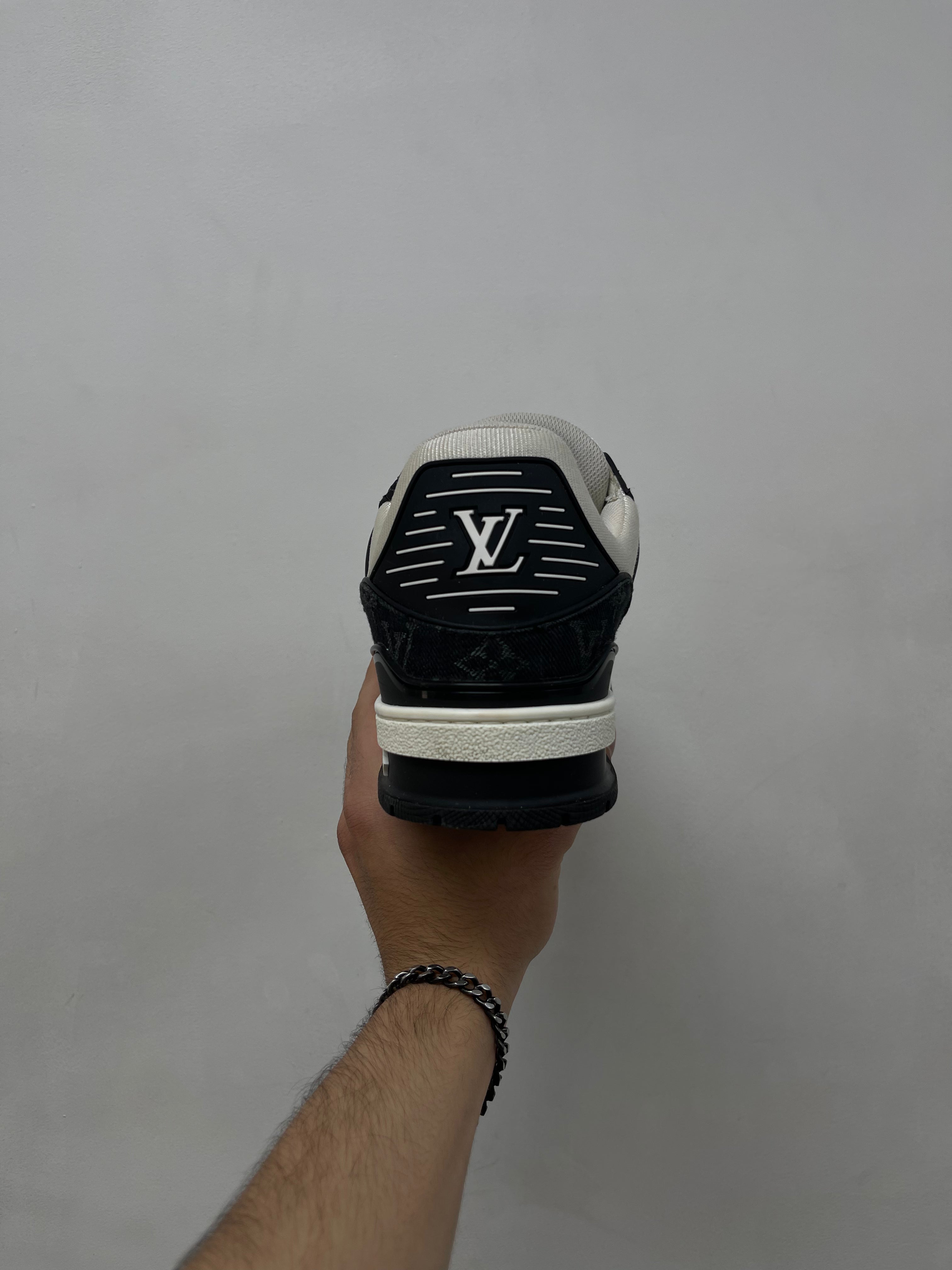 Louis Vuitton Black White Trainer Sneakers