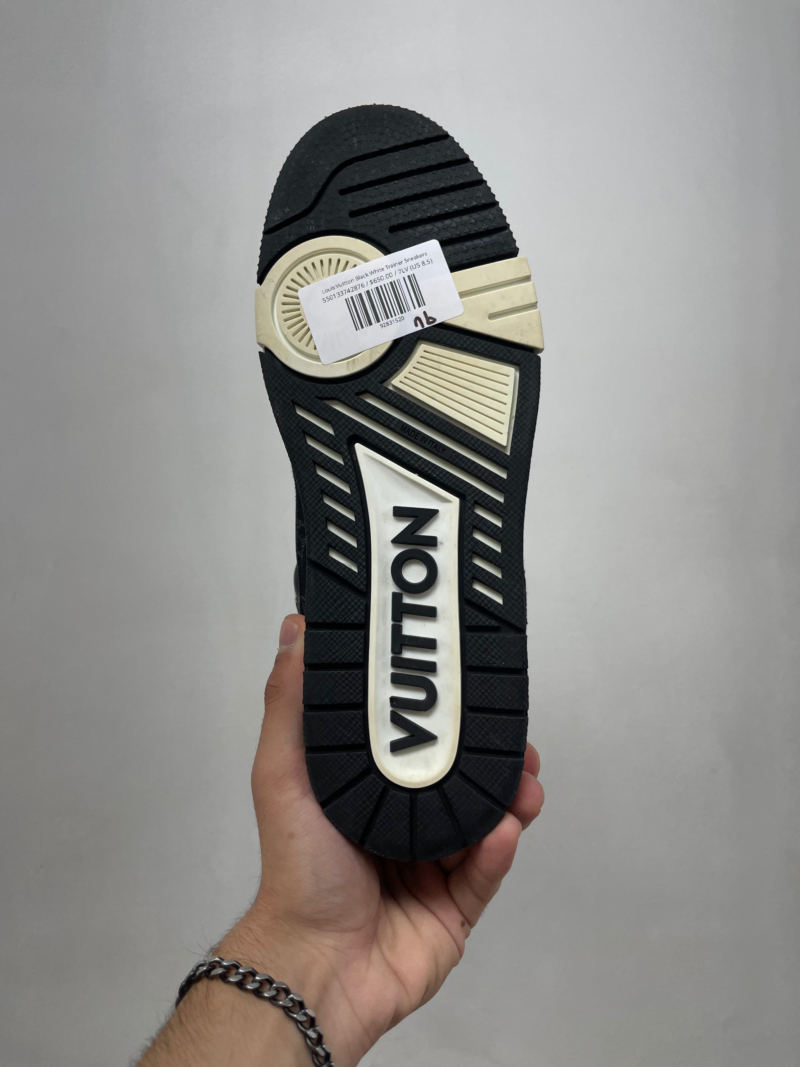 Louis Vuitton Black White Trainer Sneakers