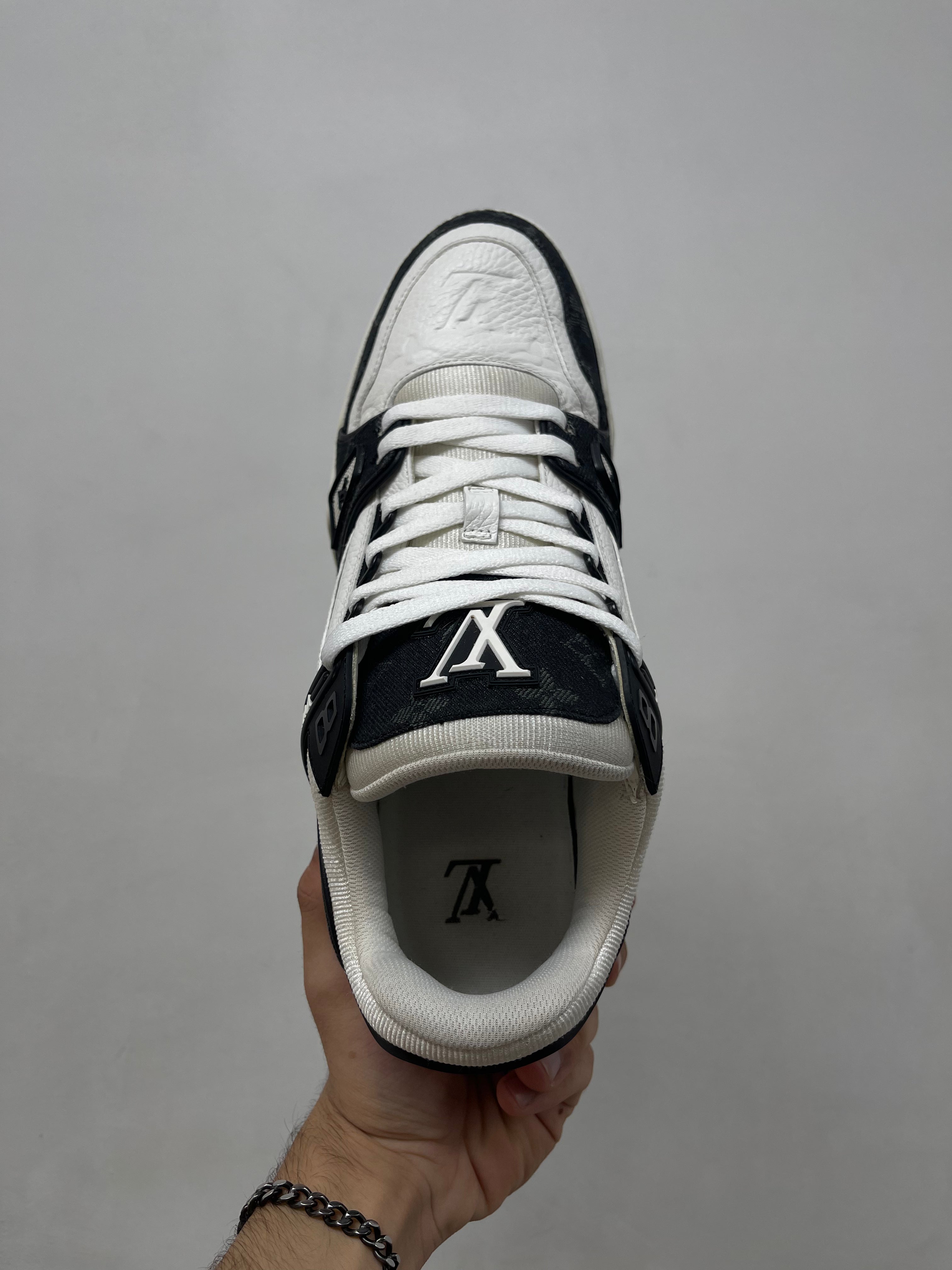 Louis Vuitton Black White Trainer Sneakers