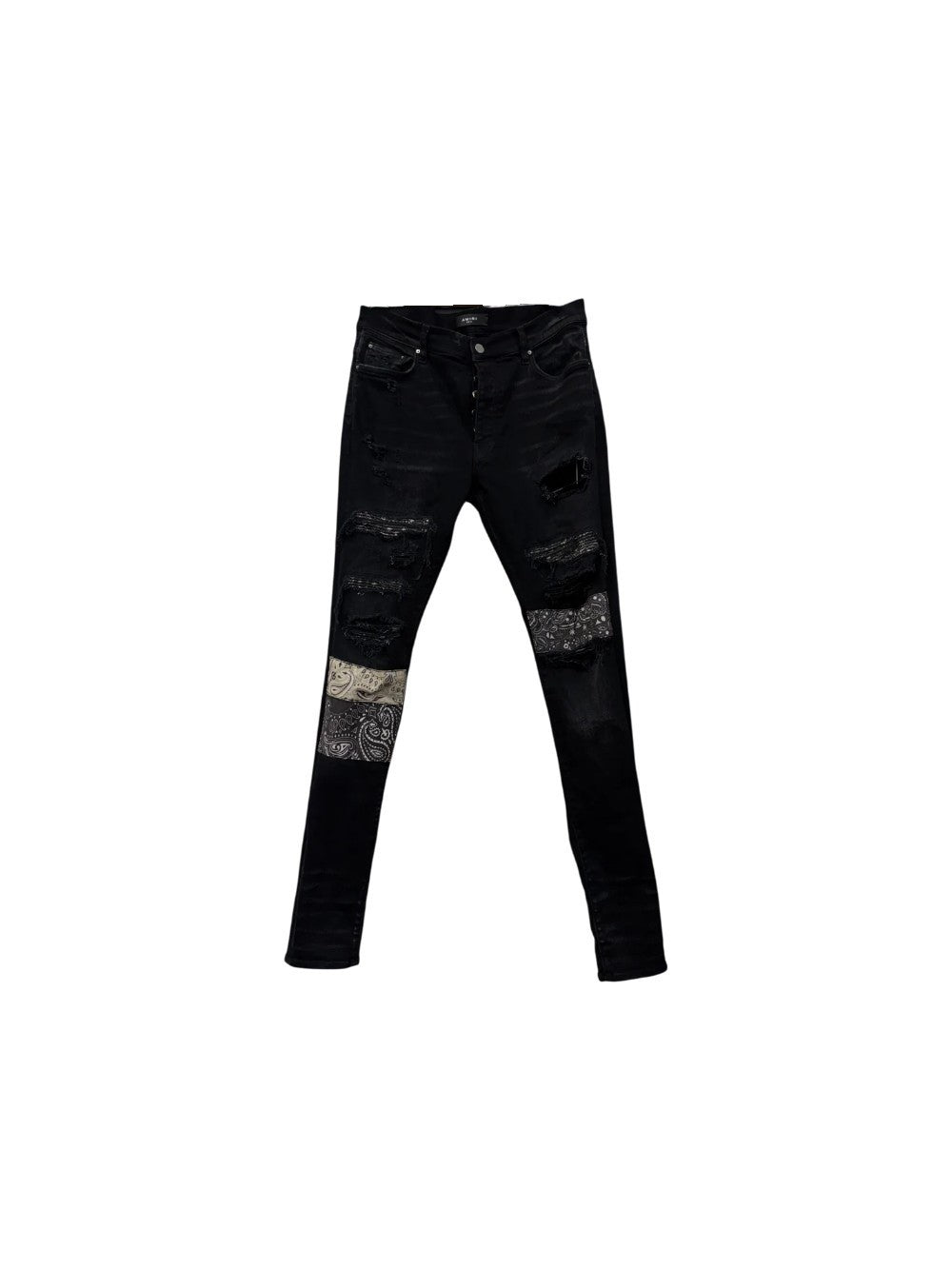 Amiri Vintage Paisley Patchwork Black Wash Jeans