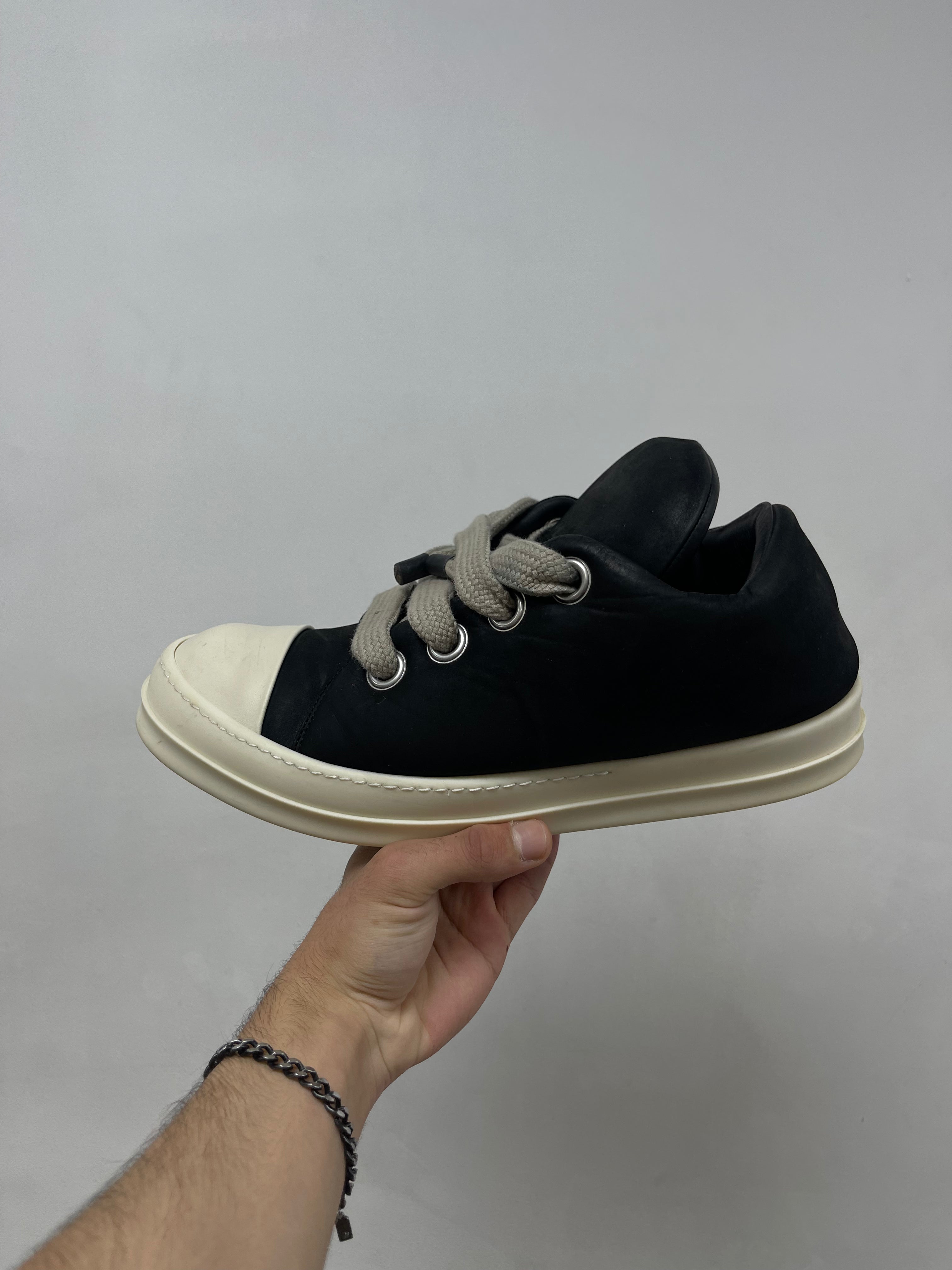 Rick Owens Black Mainline Padded Jumbo Lace Low Sneakers