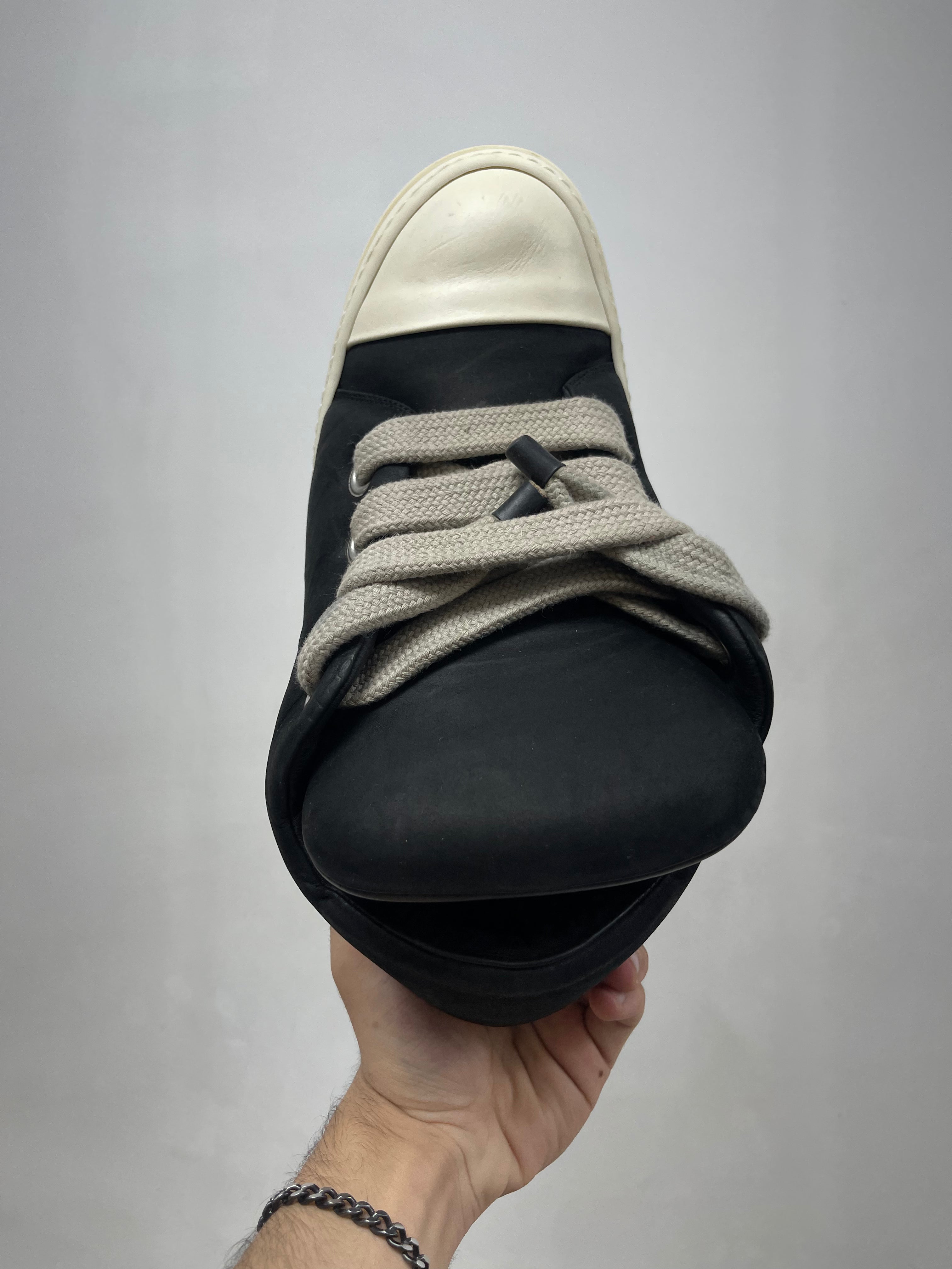 Rick Owens Black Mainline Padded Jumbo Lace Low Sneakers