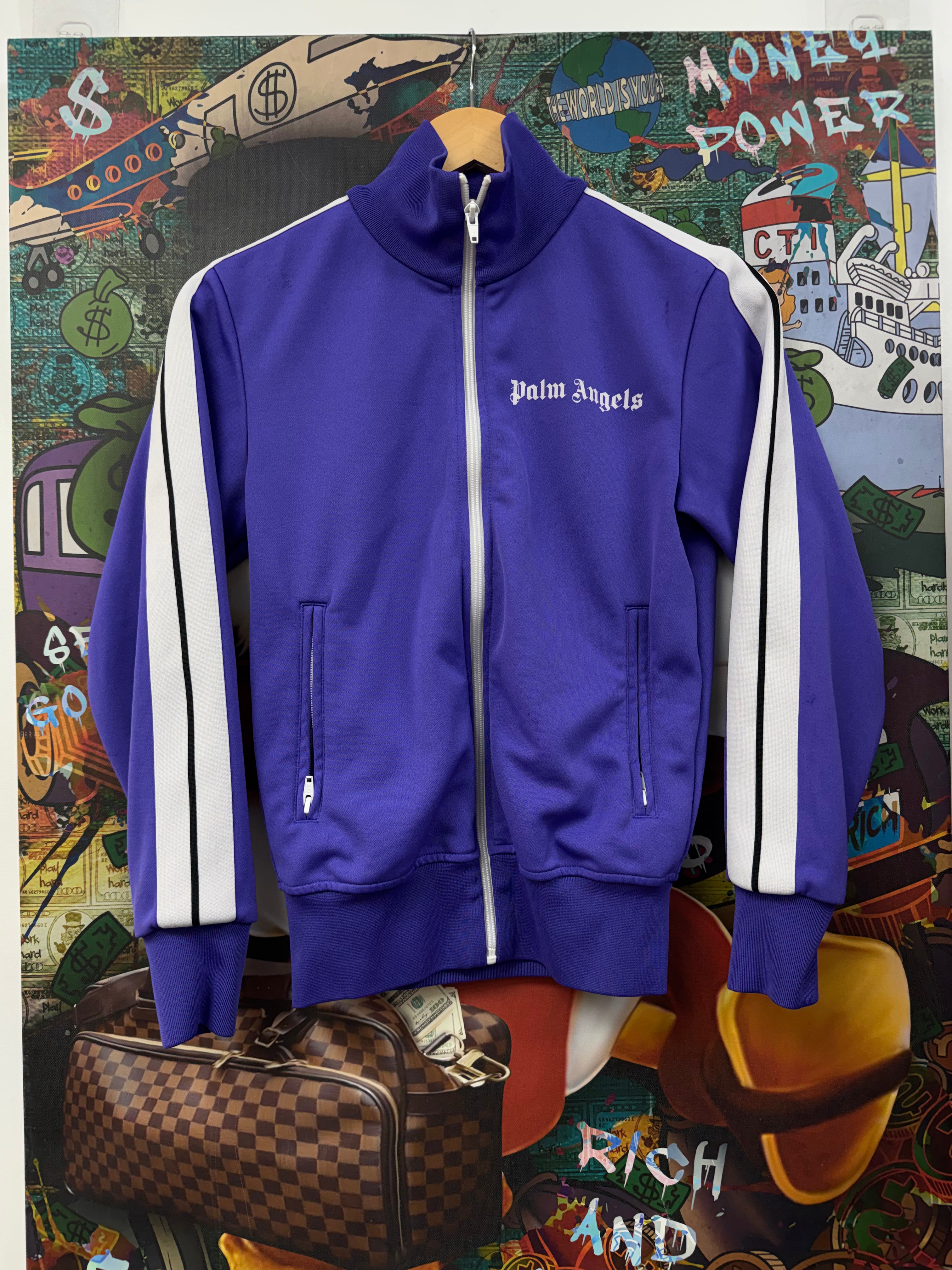 Palm Angels Purple White Stripe Track Jacket