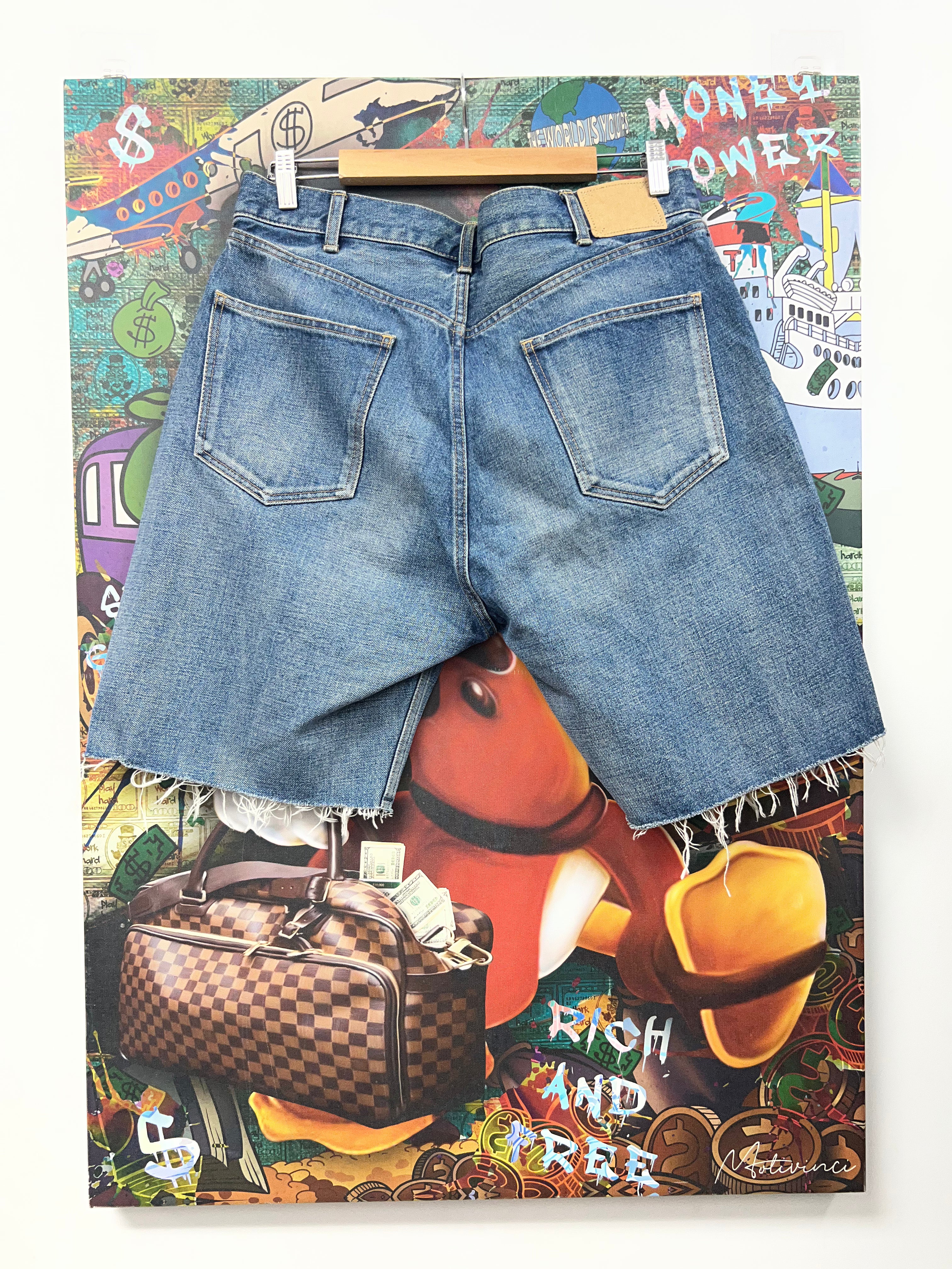 Celine Navy Wash Jean Shorts