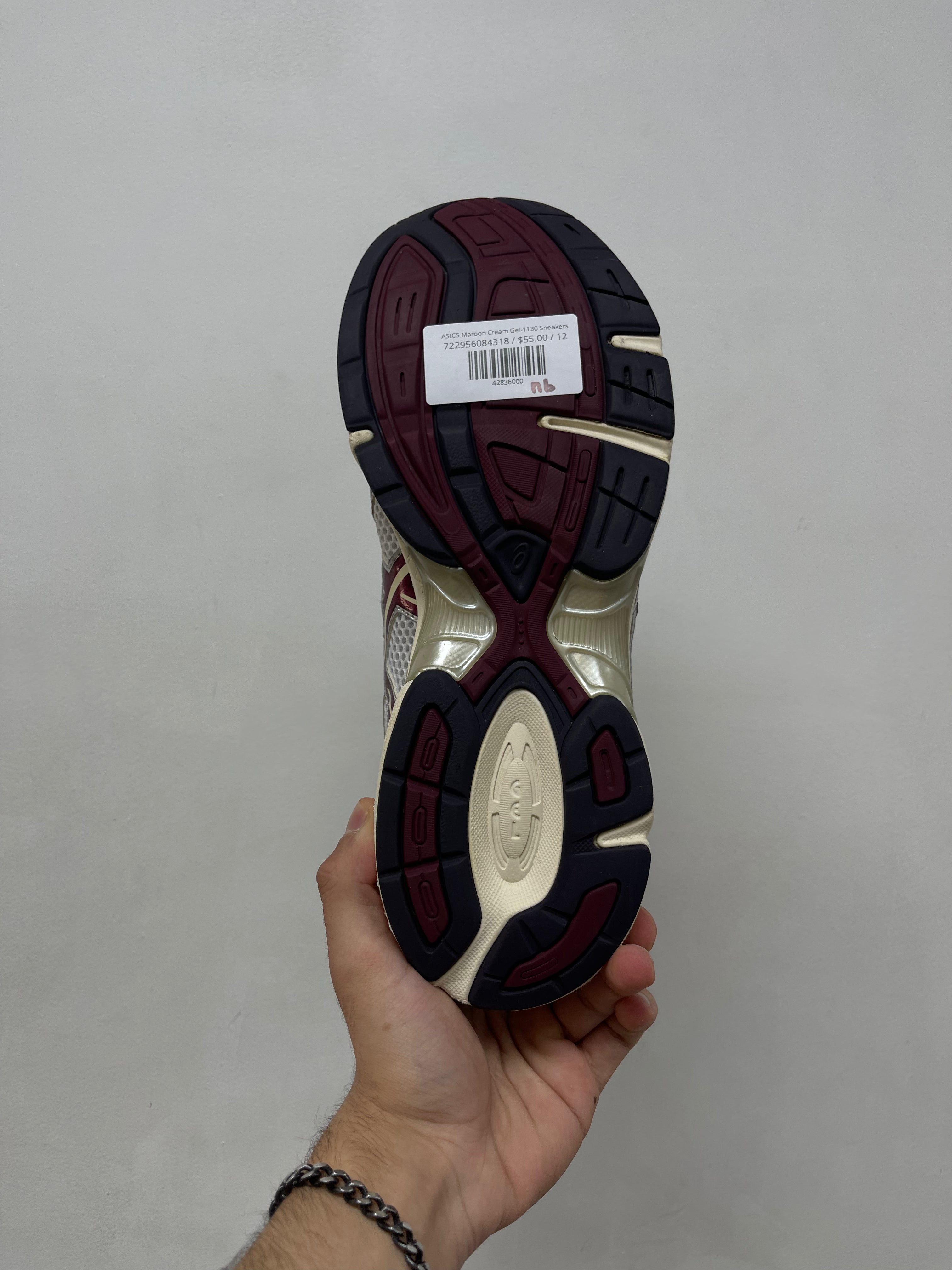 ASICS Maroon Cream Gel-1130 Sneakers