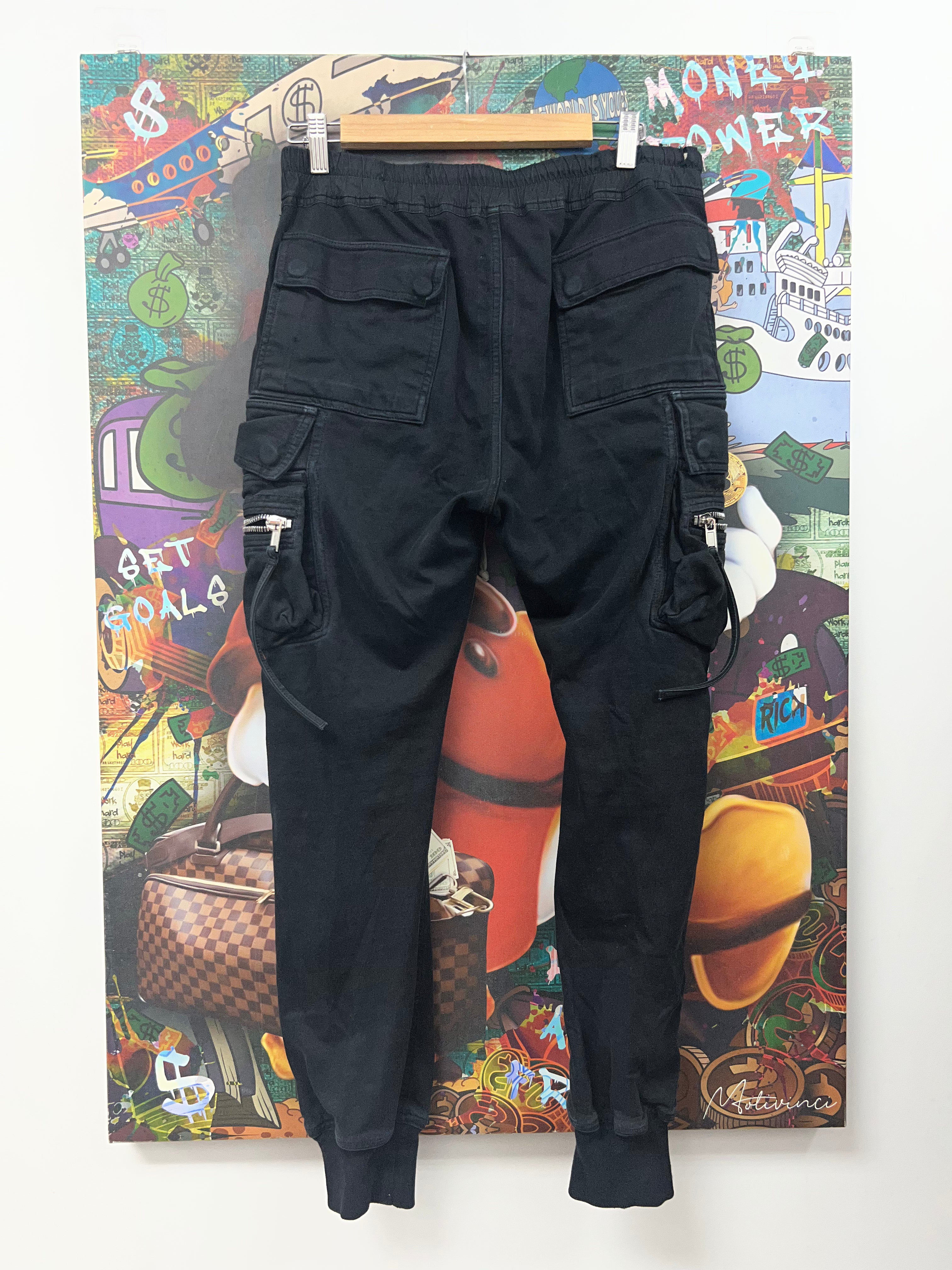 Rick Owens Black Zipper Cargo Sweats