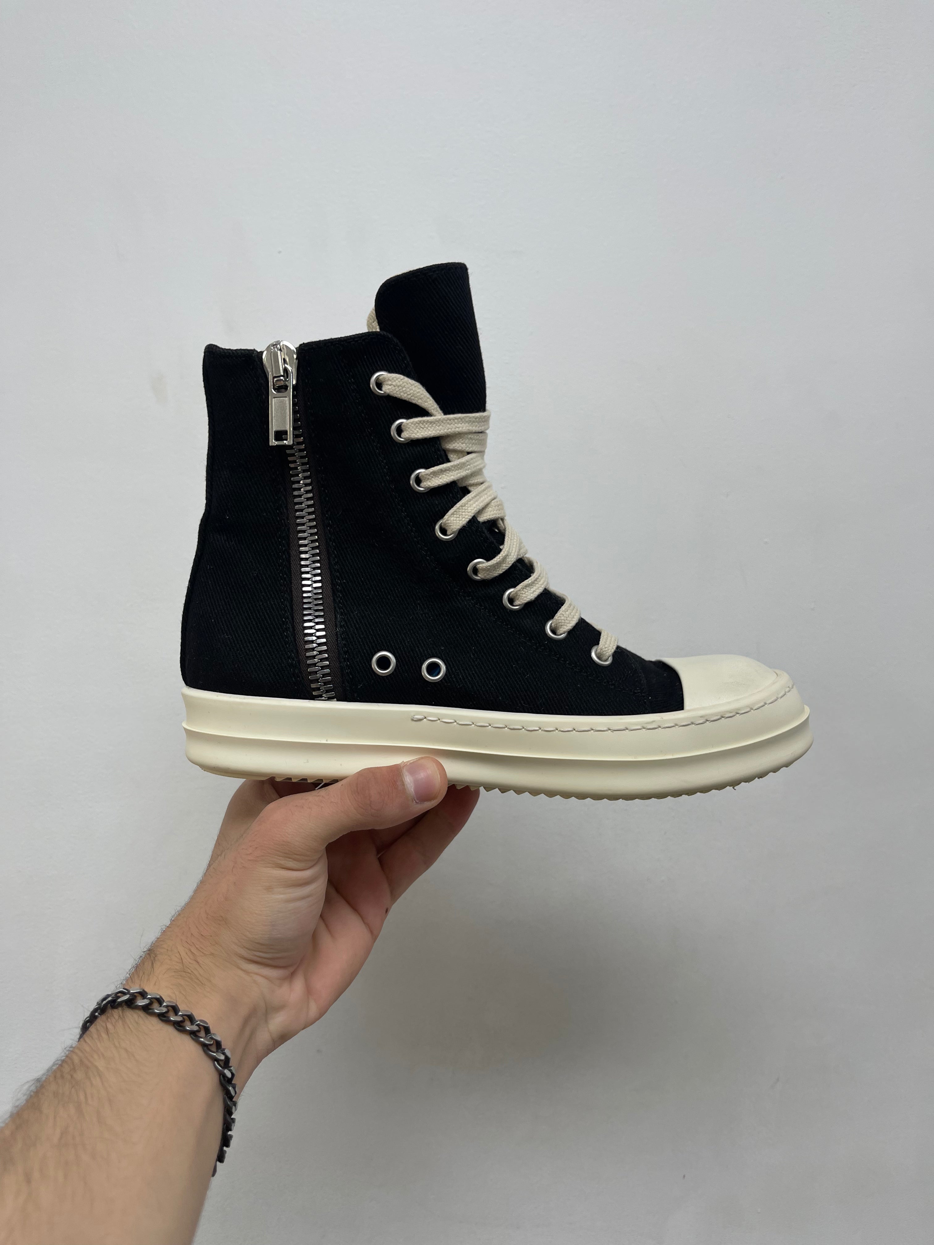 Rick Owens Black White Pentagram Sneakers