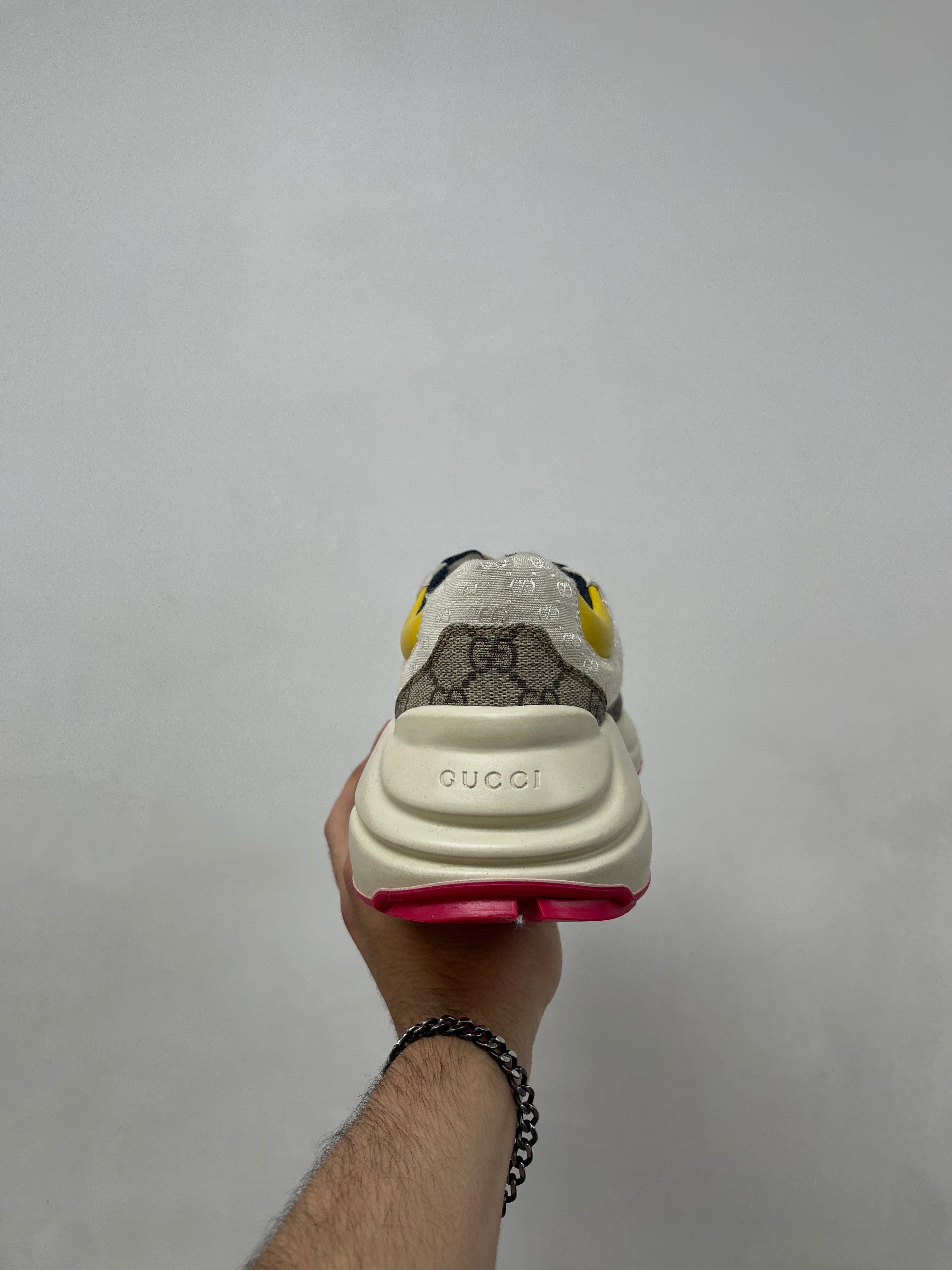 Gucci Cream Multi Canvas Rython Sneakers