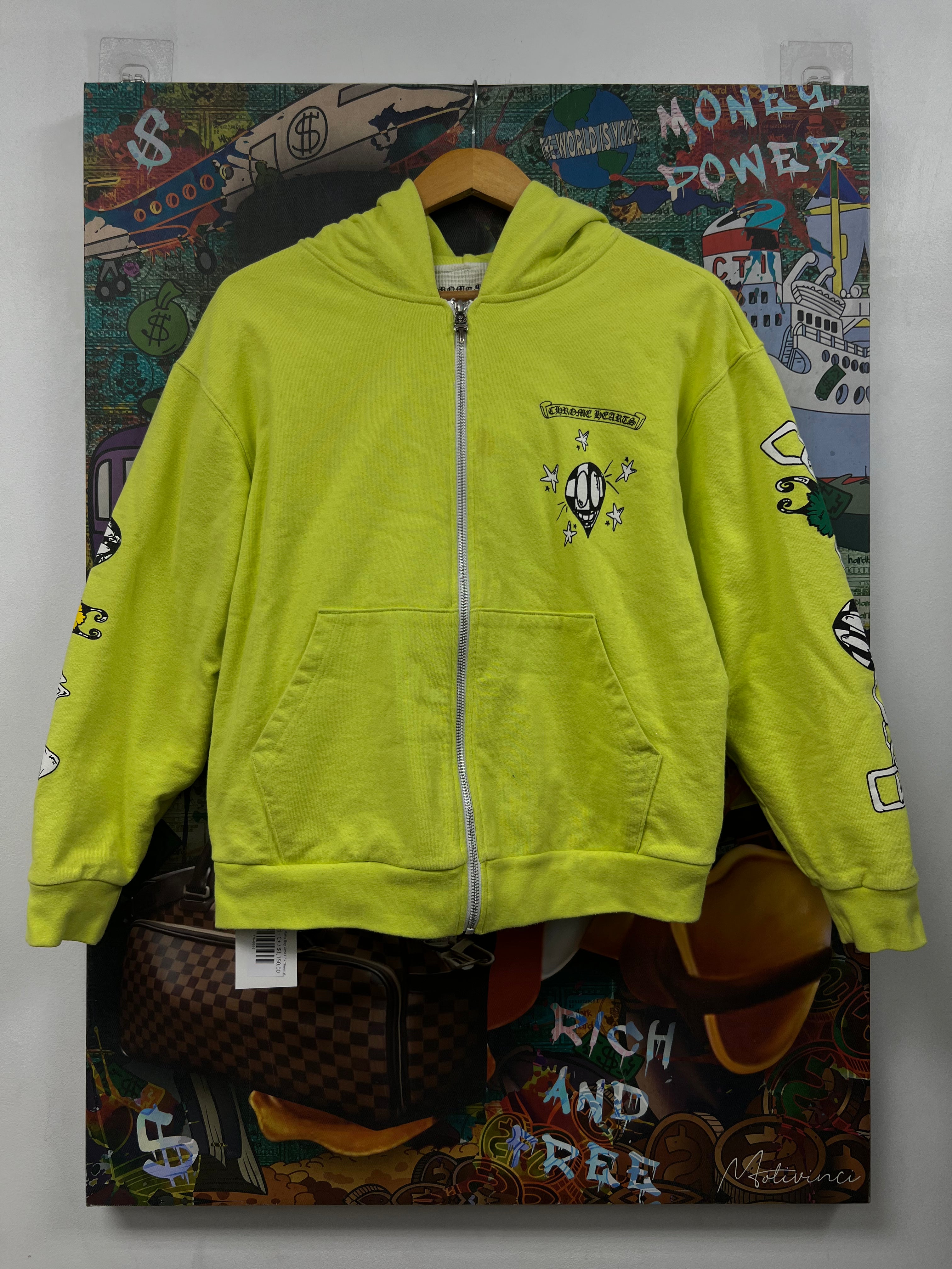 Chrome  Hearts Matty Boy Lime Link Thermal Zip Up