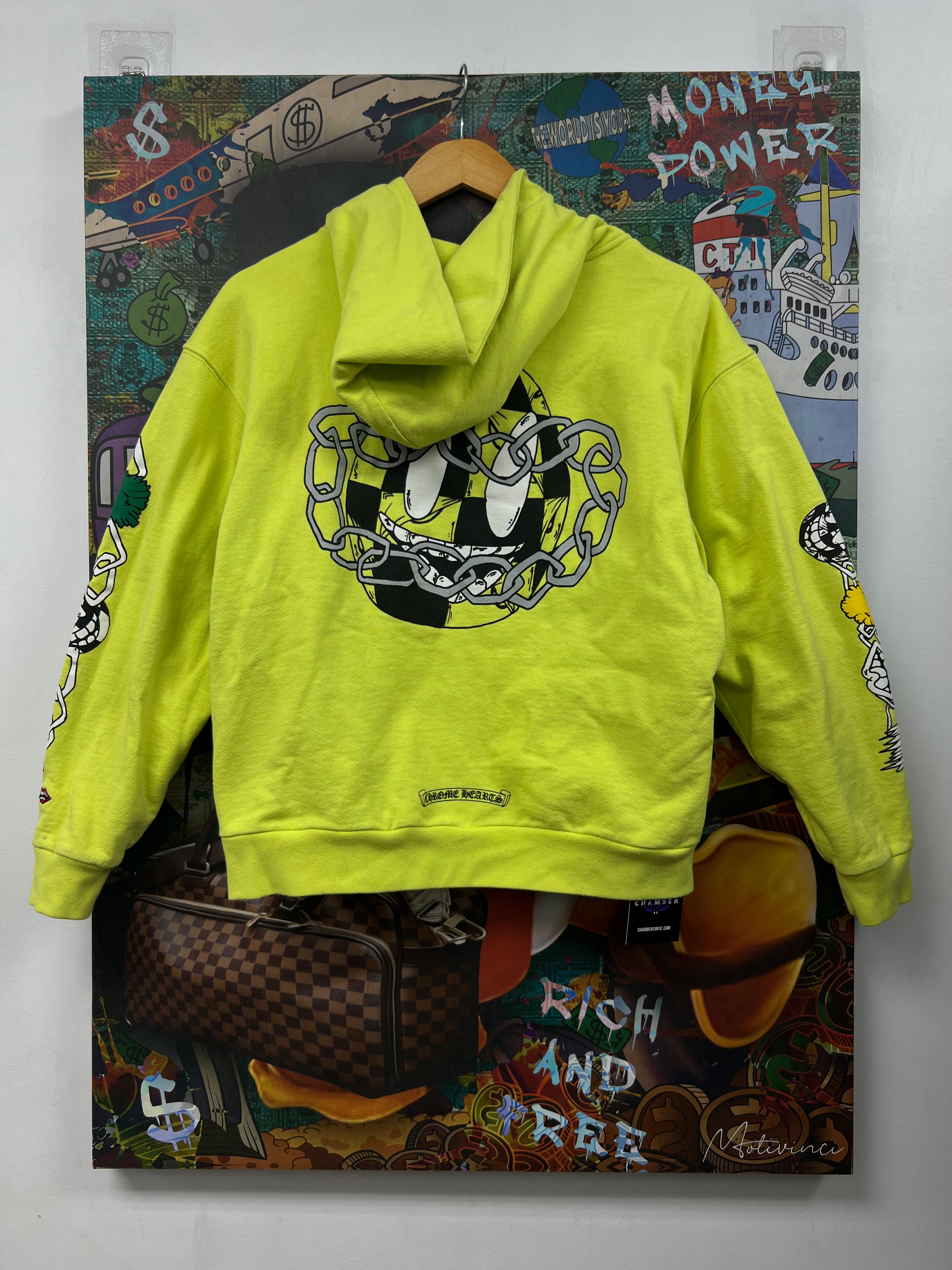Chrome  Hearts Matty Boy Lime Link Thermal Zip Up