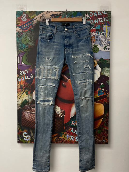 Amiri Light Wash Denim Denim Side Logo Used 29