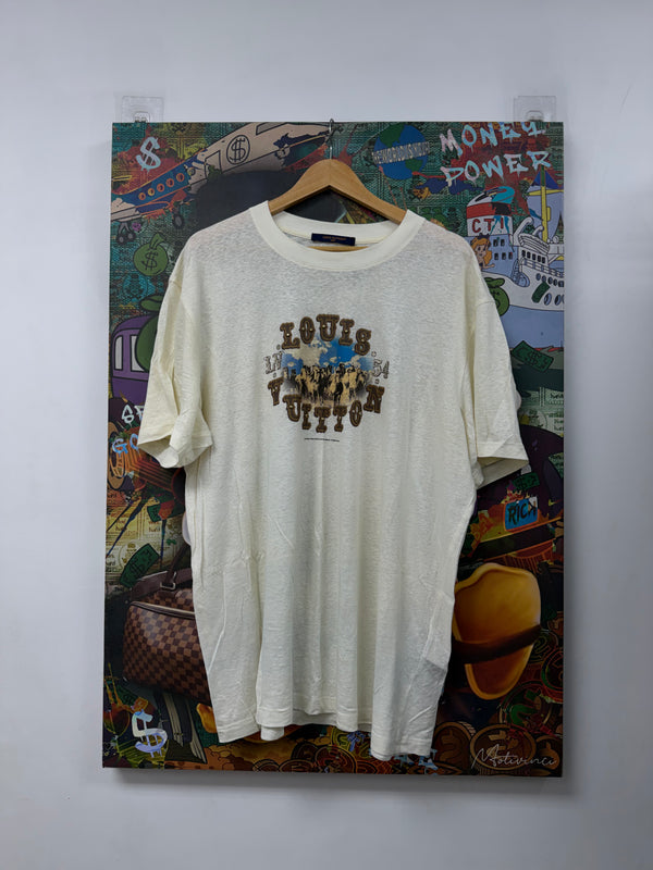 Louis Vuitton Cream Cowboy Series Linen (5L) Tee