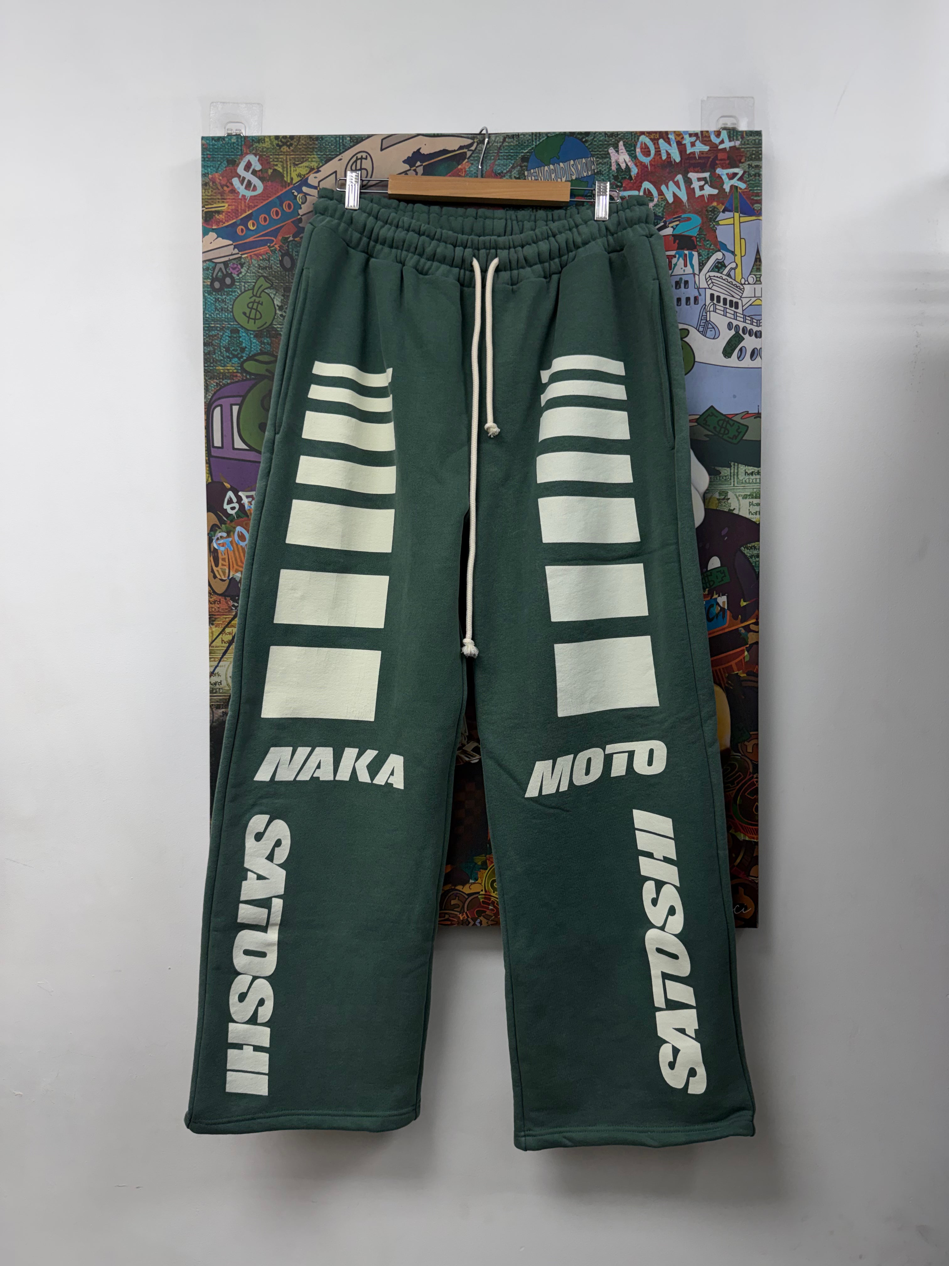 Satoshi Nakamoto Green White Moto Sweats