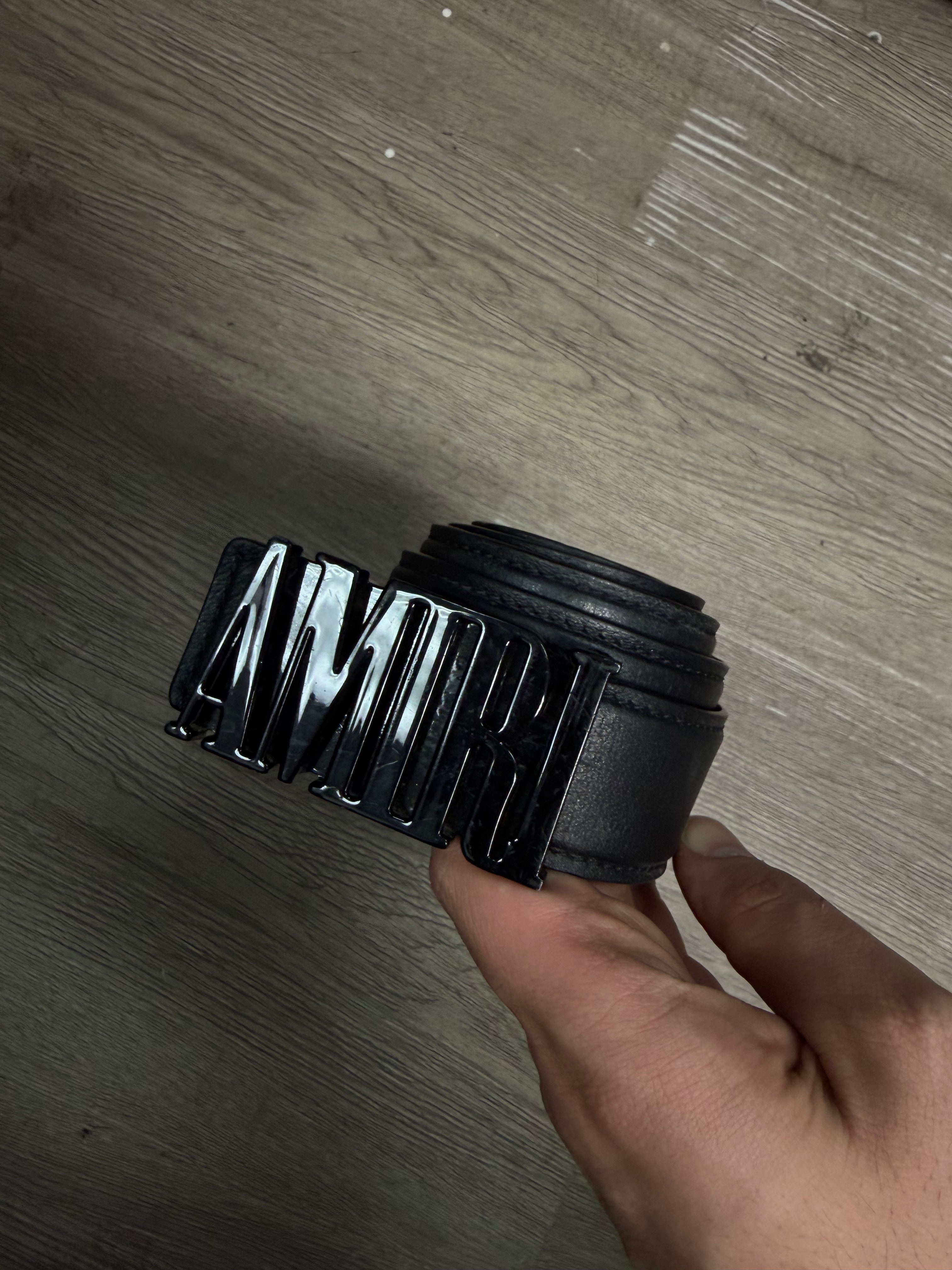 Amiri Black Tonal Core Logo (EU 80) Belt