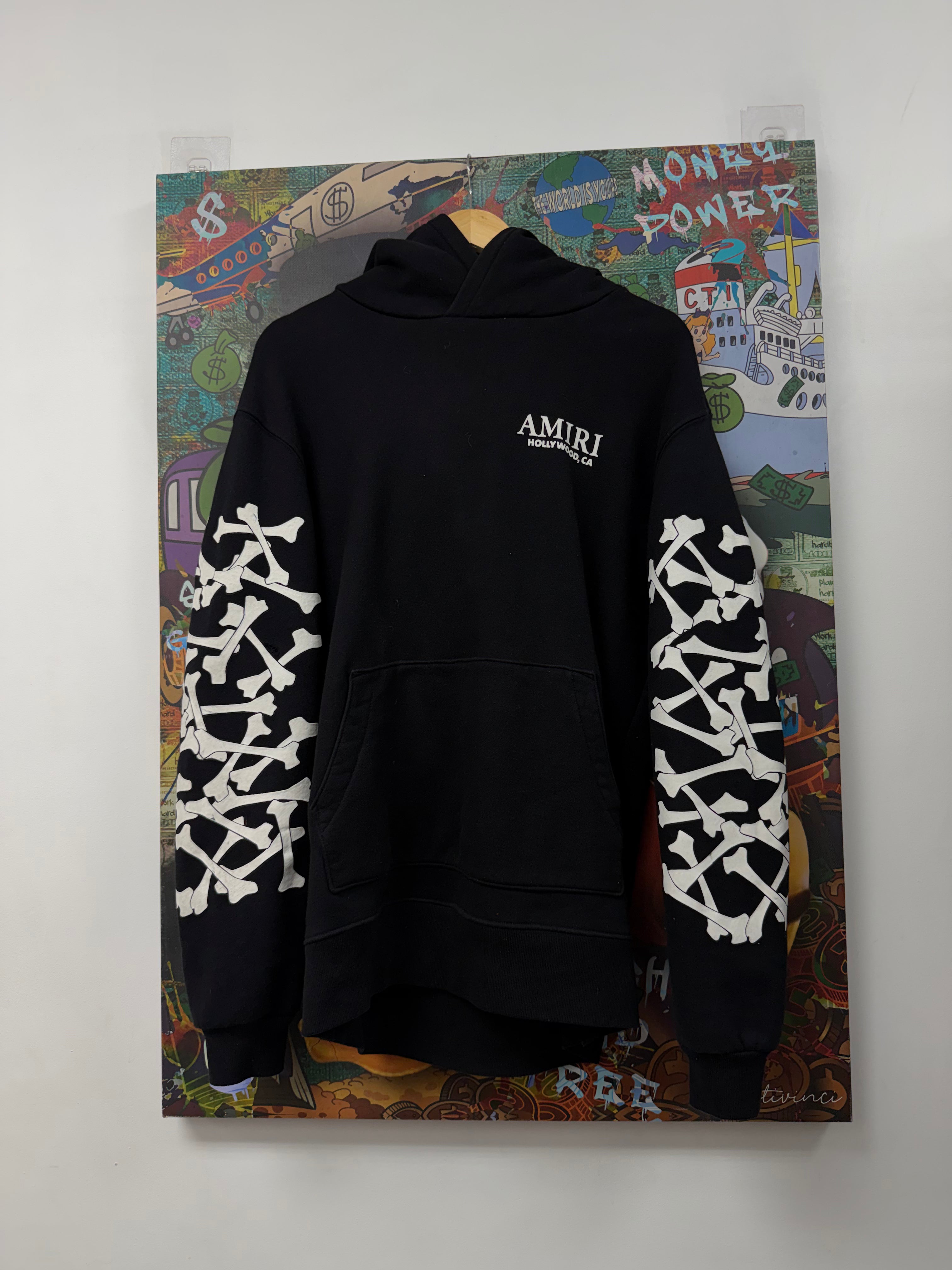 Amiri Black White Bones Hoodie