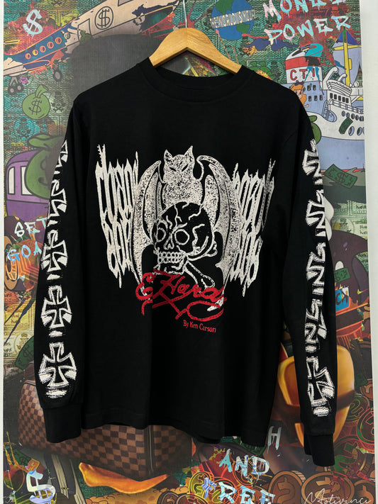 Ed Hardy x Ken Carson Chaos Rhinestone LS Black