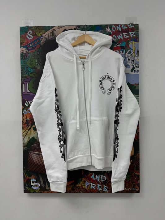 Chrome Hearts White Horseshoe Zip Up  New Medium  N/A