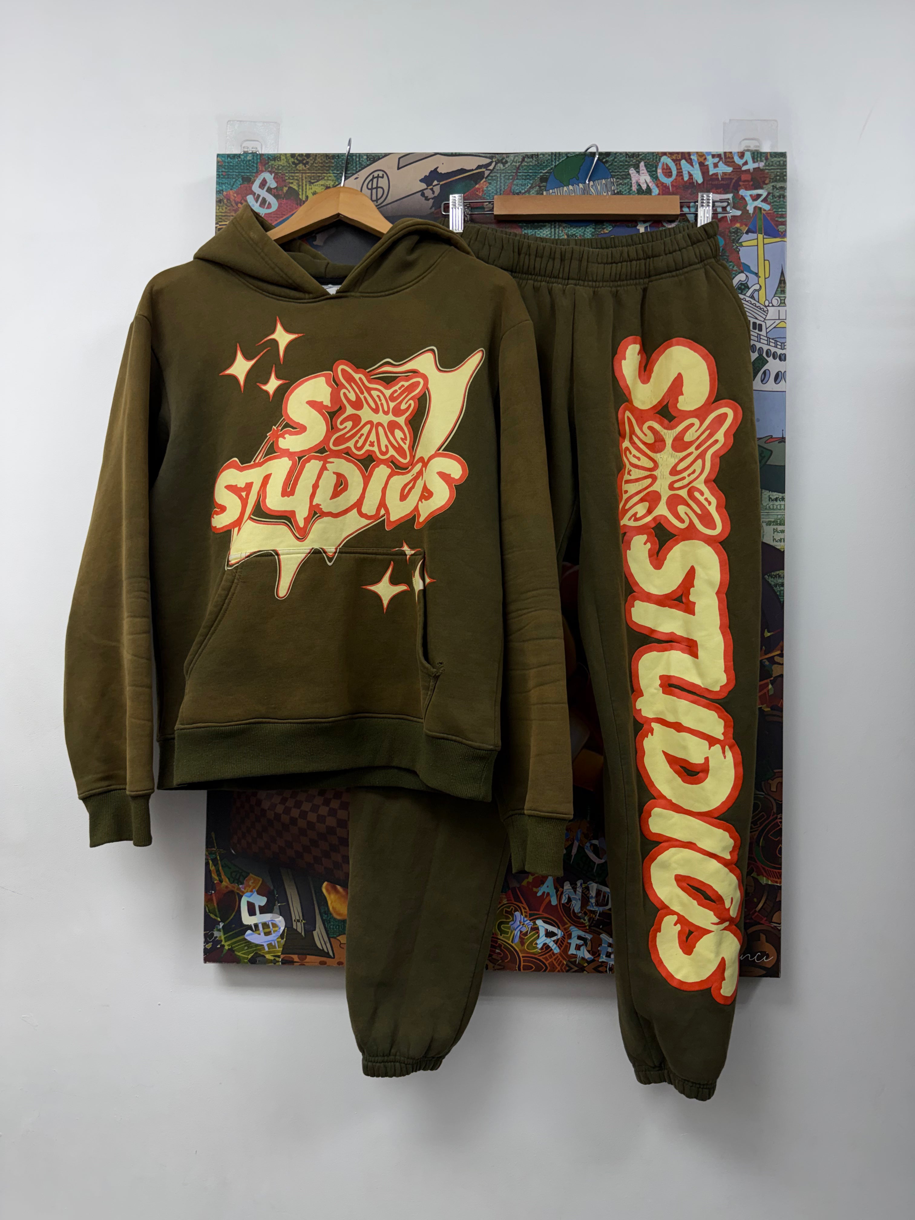 SB Studios Olive Orange Sweatsuit