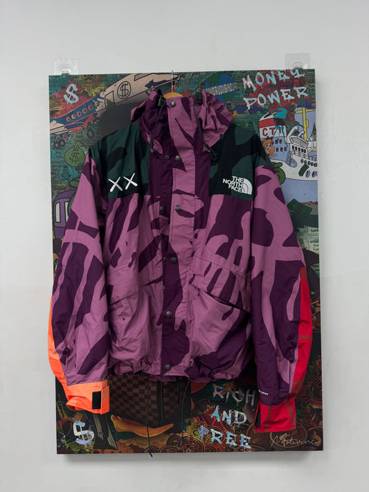 KAWS TNF Mountain Jacket Purple Multi Used XS N/A