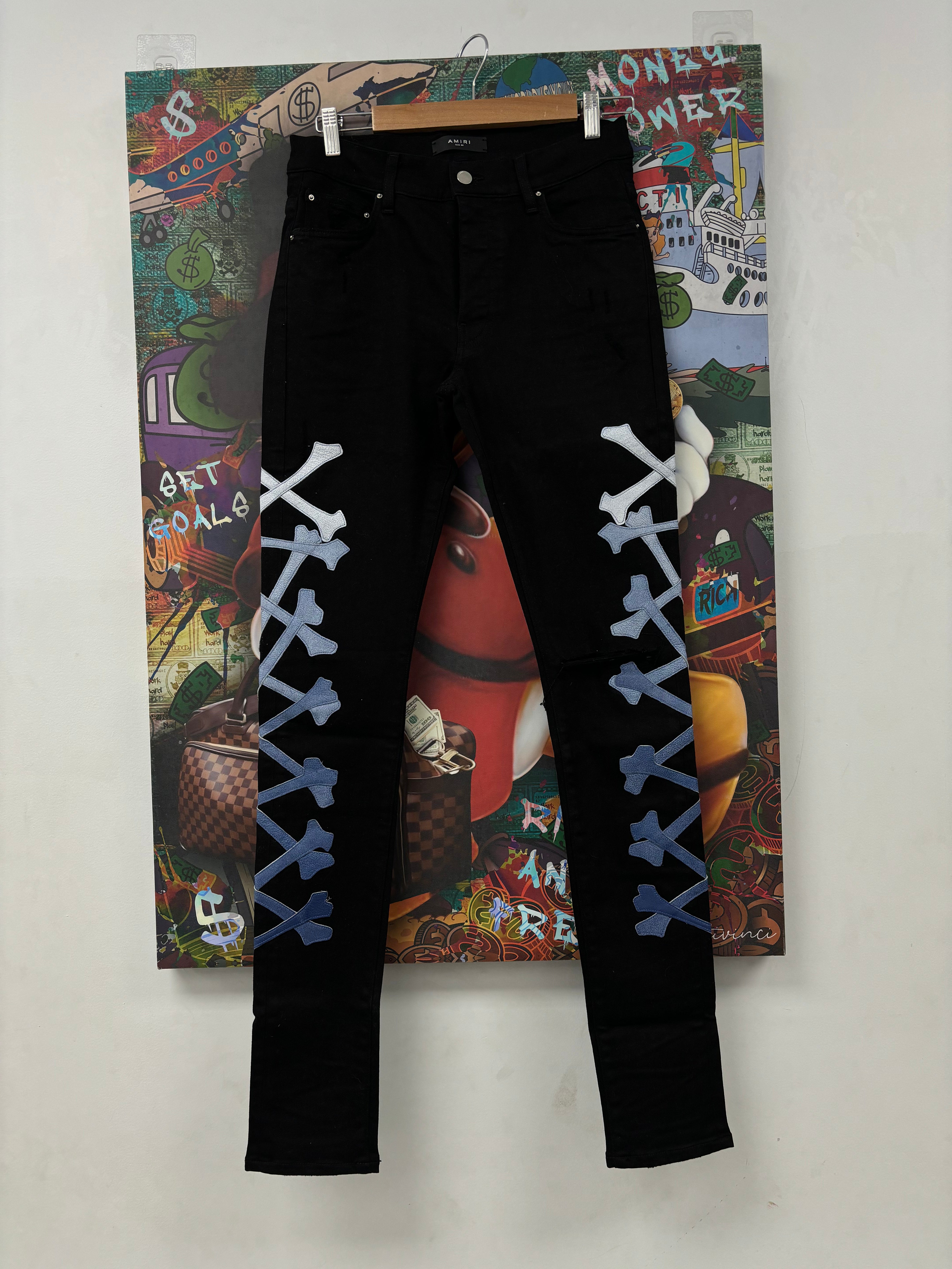 Amiri Blue Gradient Bone Black Jeans