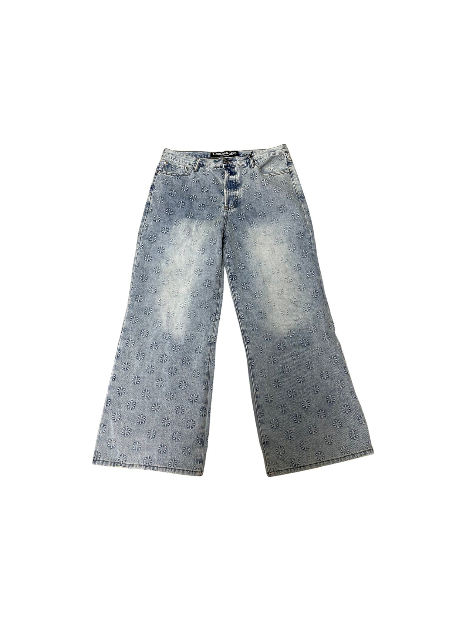LOST SHDWS Embossed Light Wash Jeans